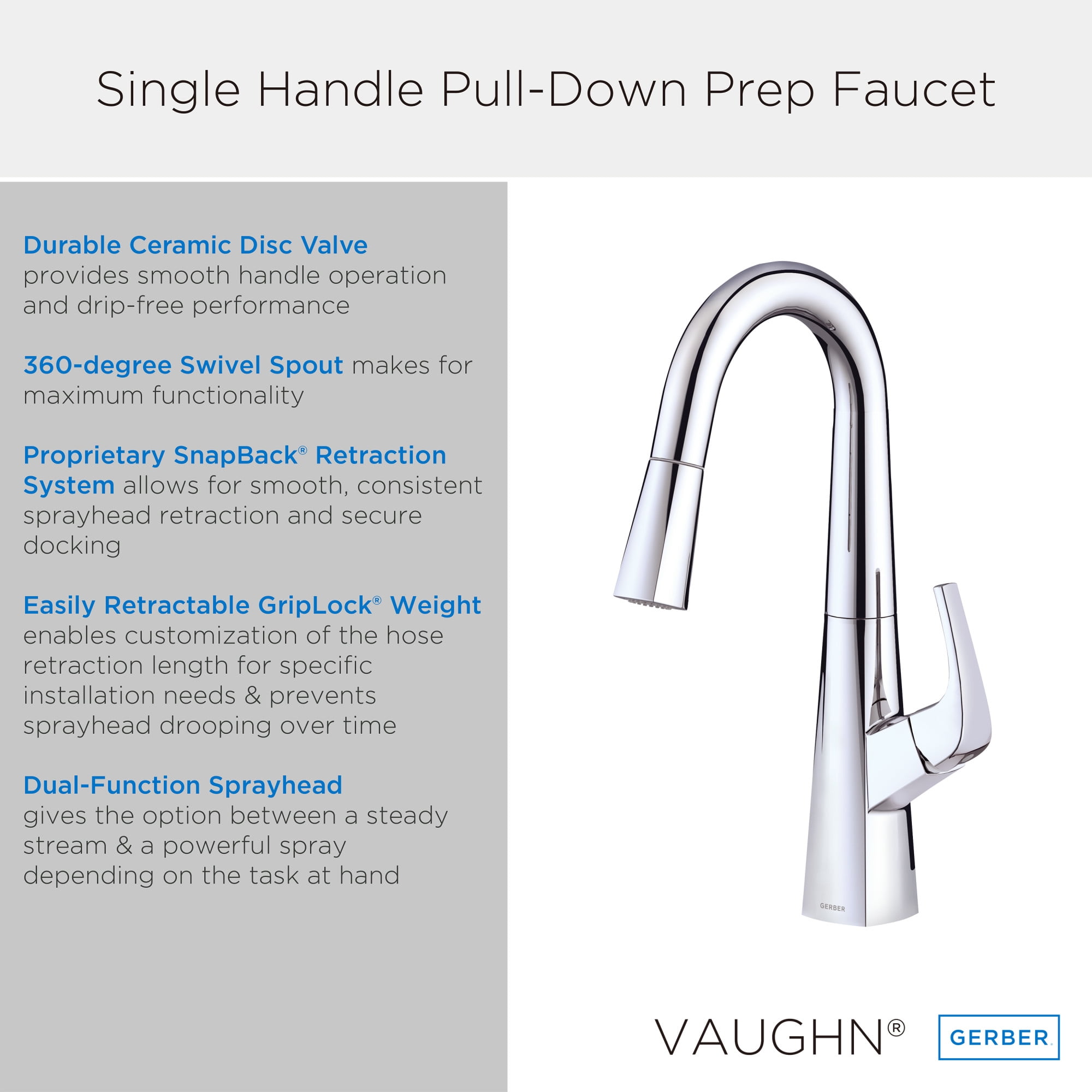 Gerber Vaughn Single Handle Kitchen Bar Faucet (Stainless Steel, 14.6 in Height) nrn3h
