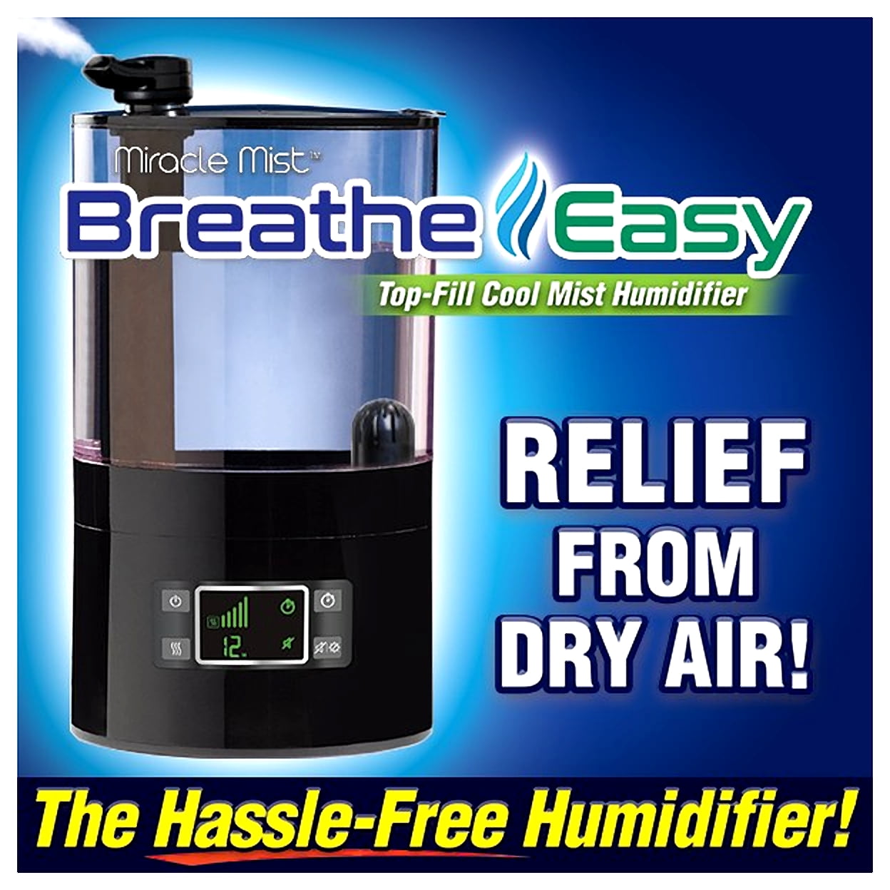 As Seen on TV Breathe Easy Ultrasonic Cool Mist Humidifier with Ceramic Filter (1.6 gal) i2fap