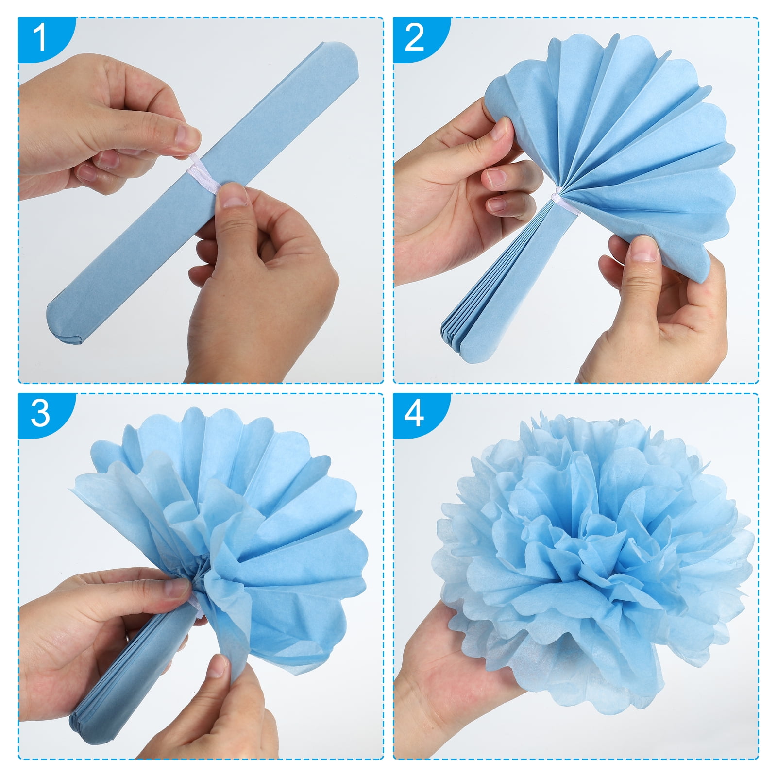 Uxcell Tissue Paper Pom Poms Flower Balls for Party Backdrop Decoration (Lime Green, 12 Pack) r2vpg