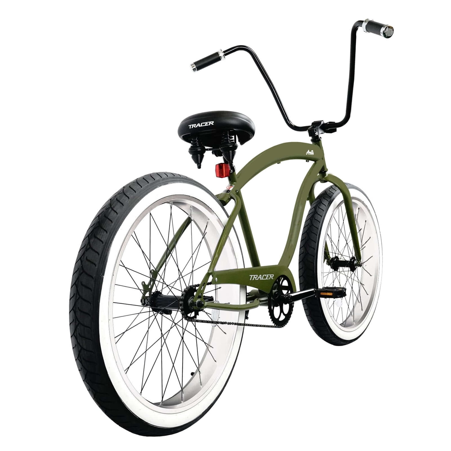 Tracer Bikes Avalon Beach Cruiser Bike, Fat Tire, Single Speed, Coaster Brake, Men's Comfort Bicycle (Matte Green, 26 in) x8lrw