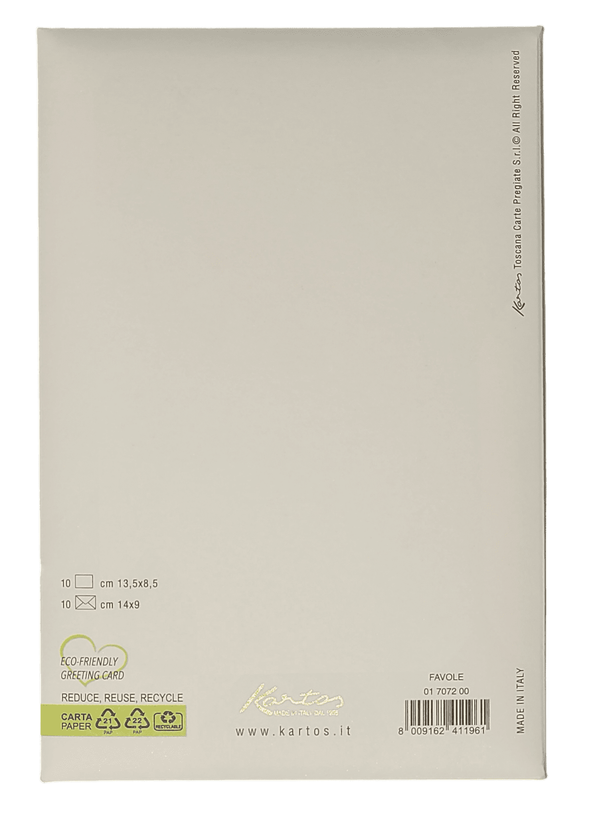 Kartos Favole Fairy Tales Stationery Portfolio Set (10 Cards and Envelopes, 5.31 in x 3.35 in) e88gi