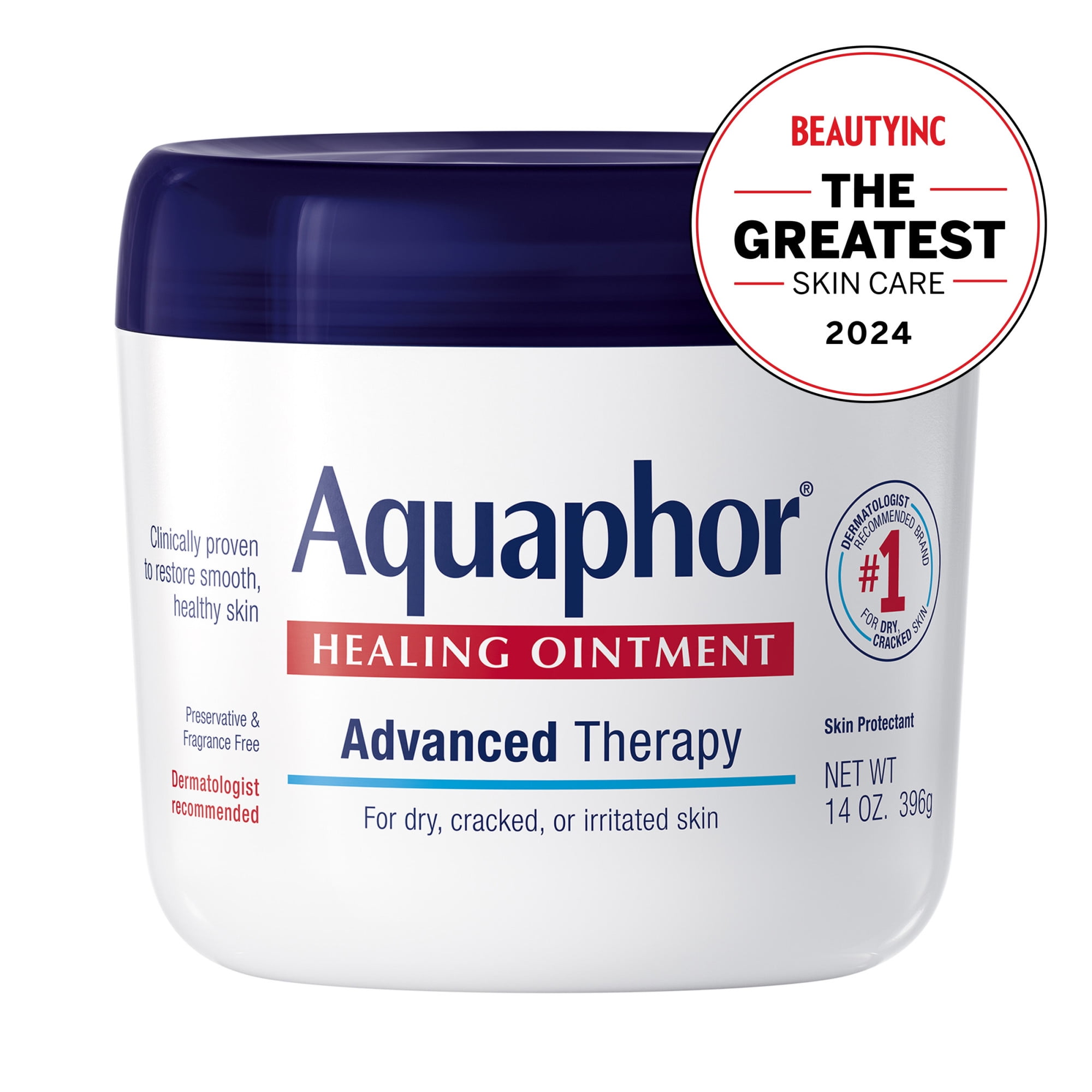 Aquaphor Healing Ointment Advanced Therapy Skin Protectant for Dry and Cracked Skin (Fragrance Free, 14 oz) kk8uv