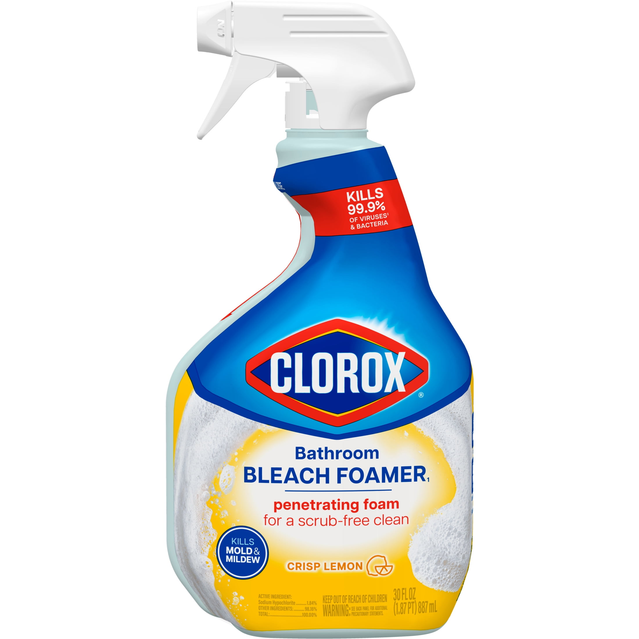 Clorox Bleach Foamer Bathroom and Shower Cleaner Spray, Crisp Lemon (30 fl oz) bsd1q