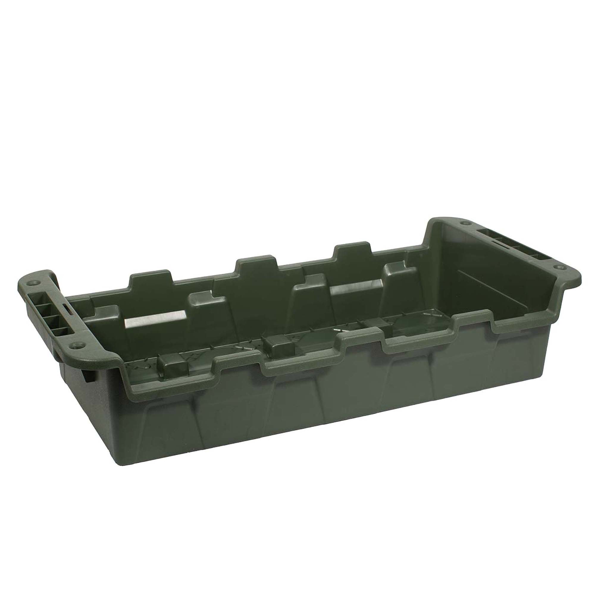 Greenmade Stackable Office Storage Crate, Heavy-Duty Organization Bin (Green, 4 Count Pack) 53c5e