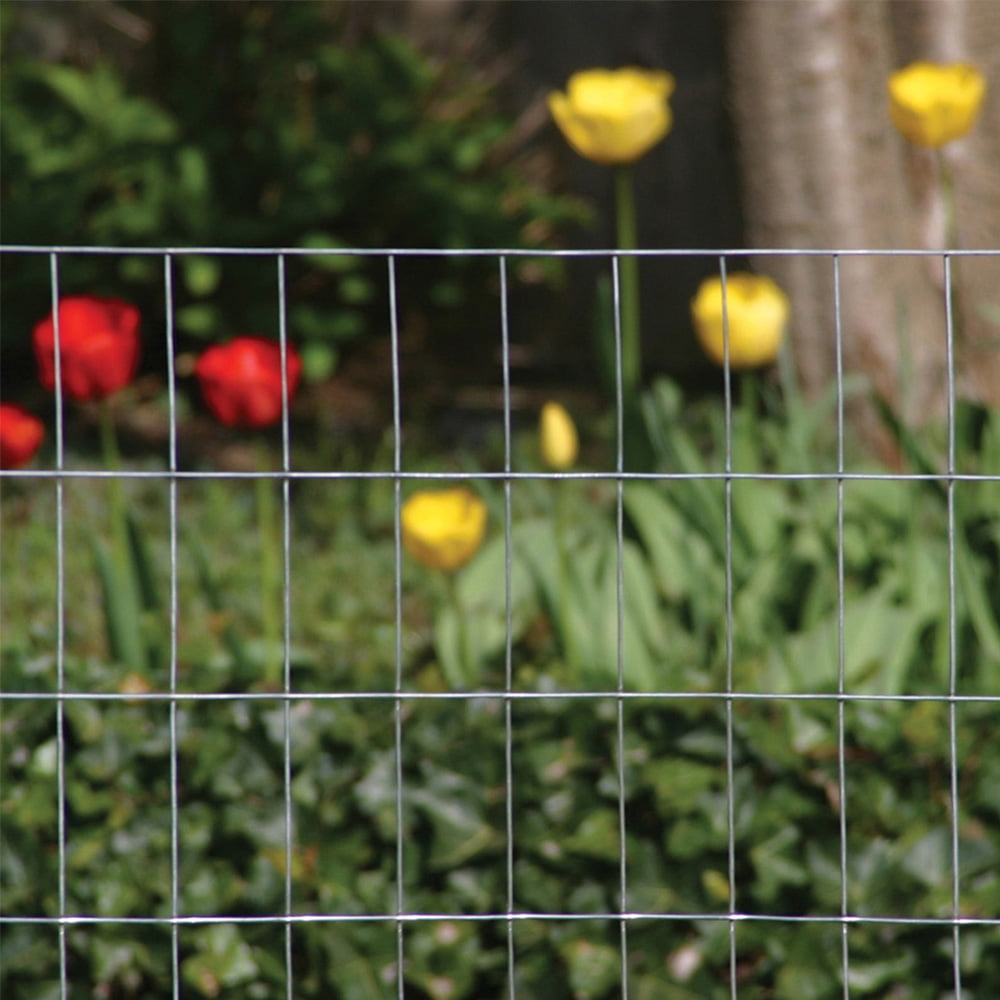 YARDGARD Galvanized Welded Wire Fence, 14 Gauge Mesh for Garden Protection and Animal Containment (Silver, 24 in x 25 ft) 5g4w3