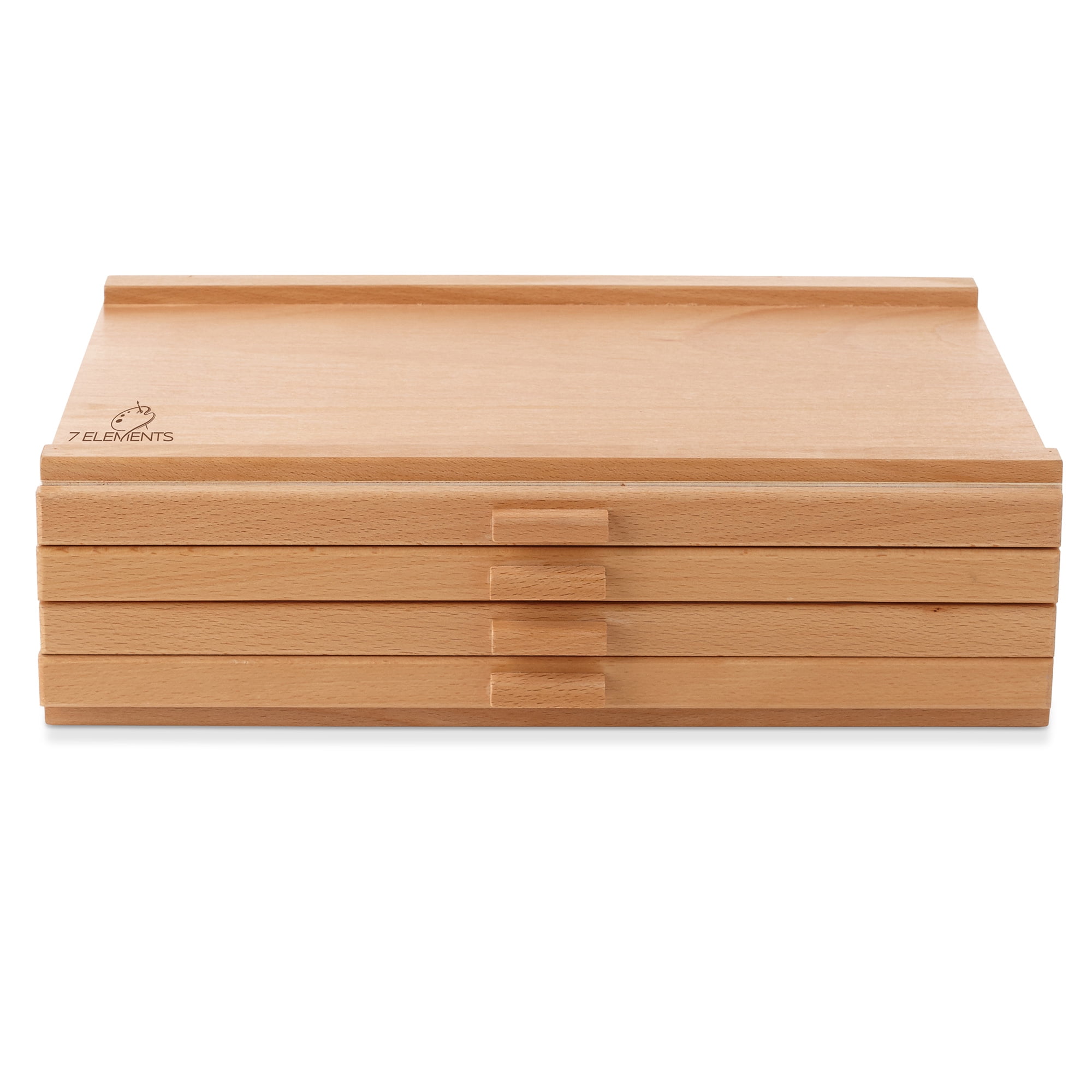 7 Elements 4 Drawer Wooden Artist Storage Supply Box for Art Supplies (White, 15.75 in x 9.5 in x 6 in) 9by81