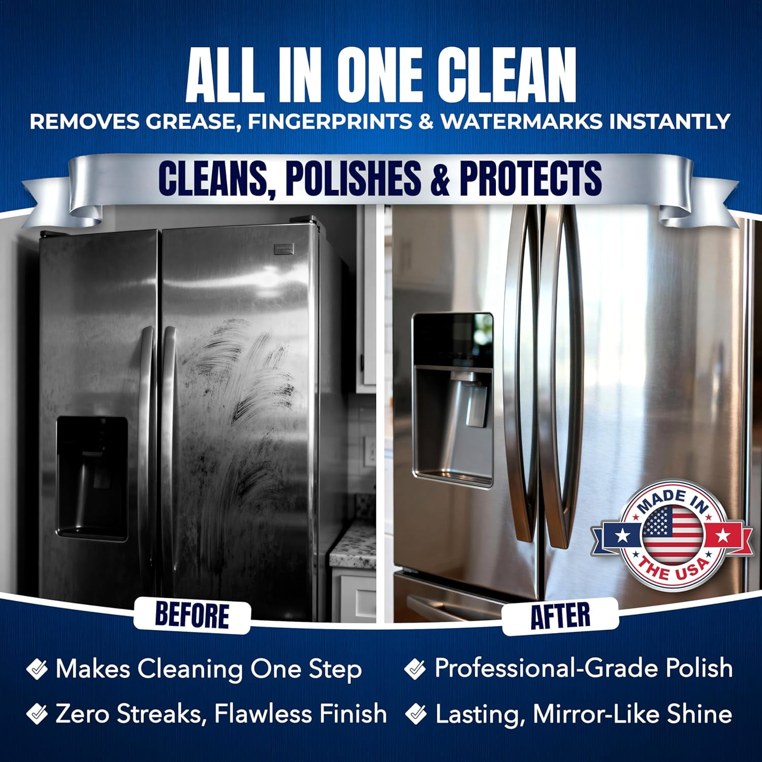 Sheila Shine Stainless Steel Cleaner and Polish, Streak-Free Protective Coating for Kitchen Appliances (10 oz) itlo4
