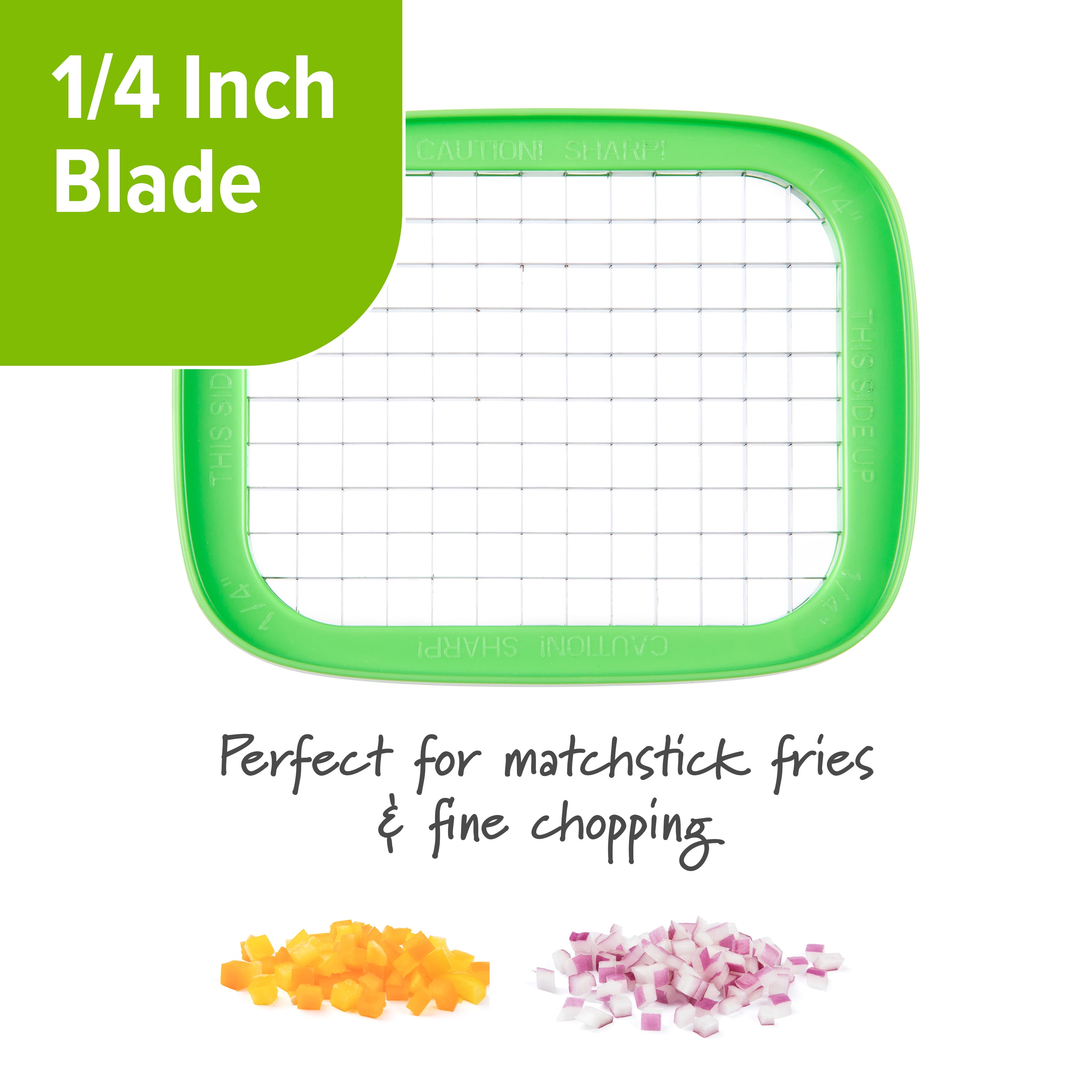 Prep Solutions 3-in-1 Deluxe French Fry Cutter with Interchangeable Blades (3.75 in x 4.75 in x 5.80 in) xnyl0