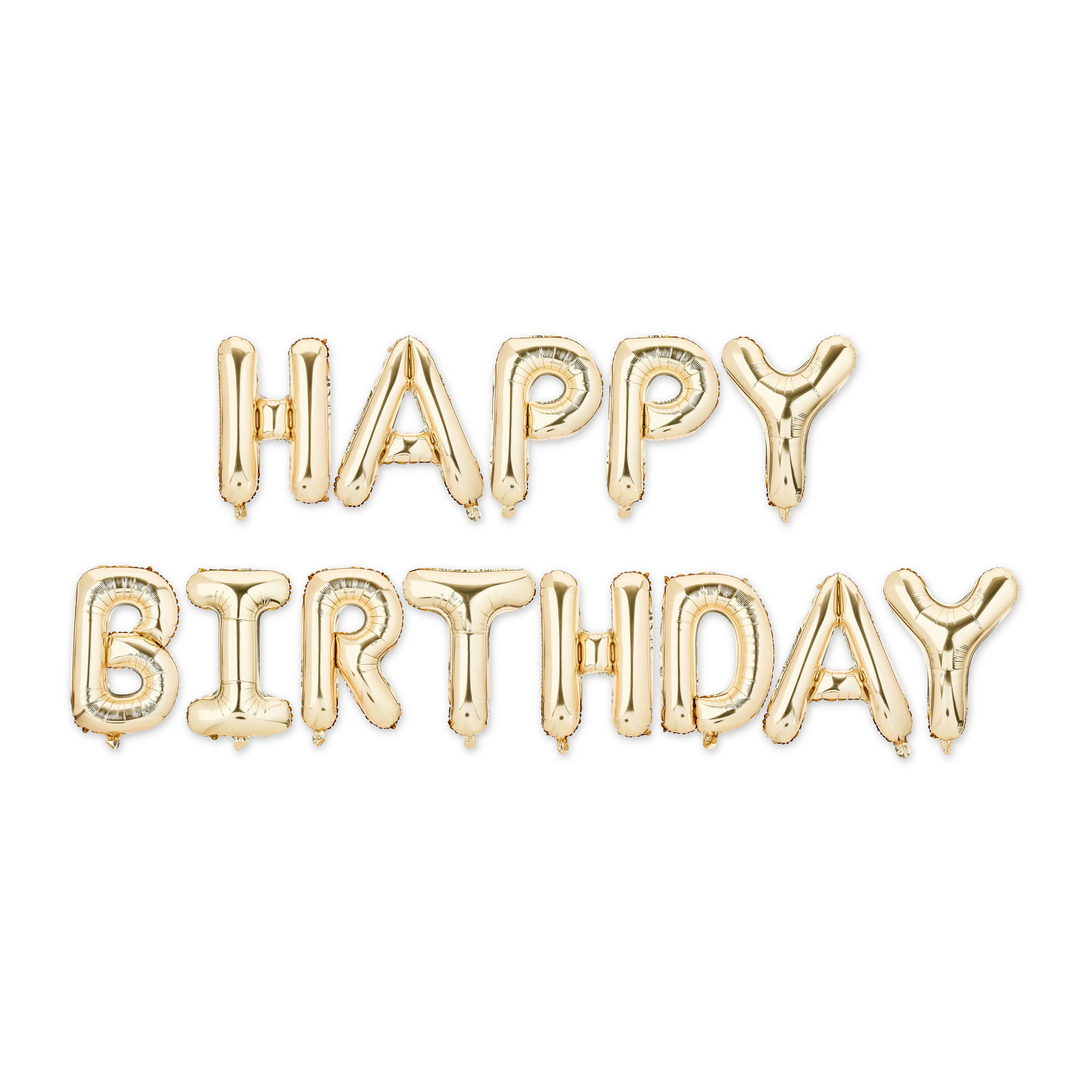 Way To Celebrate Happy Birthday Balloon Banner Kit (Gold, 16 Pieces) giptf