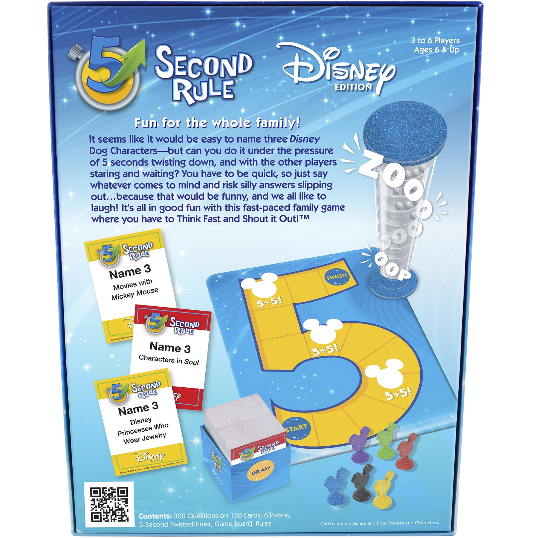 PlayMonster Disney 5 Second Rule Board Game for Kids and Families (1 Pack) i985m