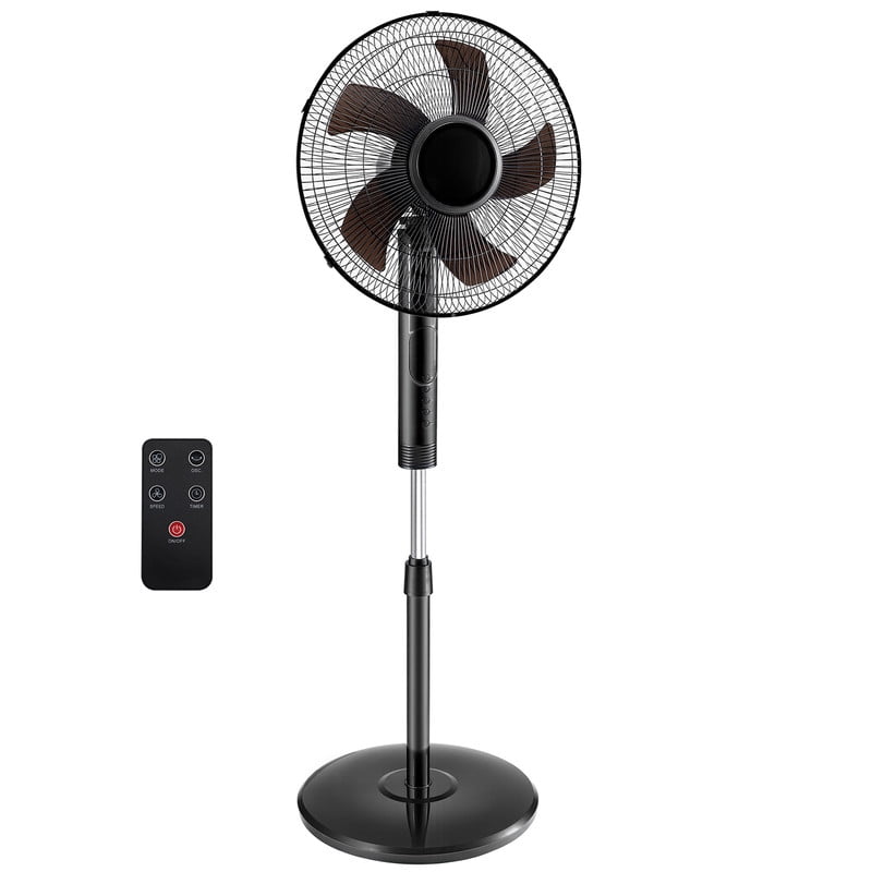 Gianna Quiet Pedestal Fan with Remote, Oscillating Standing Floor Fan for Bedroom and Home Office (Black, 52.4 in) cj1vq