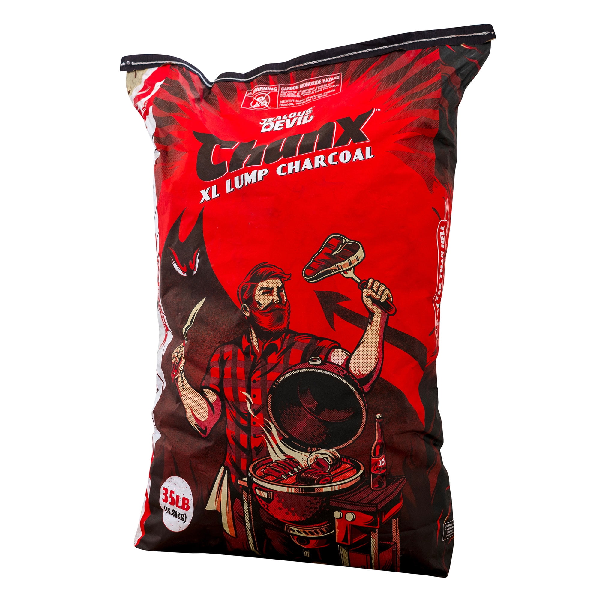 Jealous Devil Natural Hardwood Lump Charcoal for Grilling and Smoking (Black, 35 lb) v5nc6