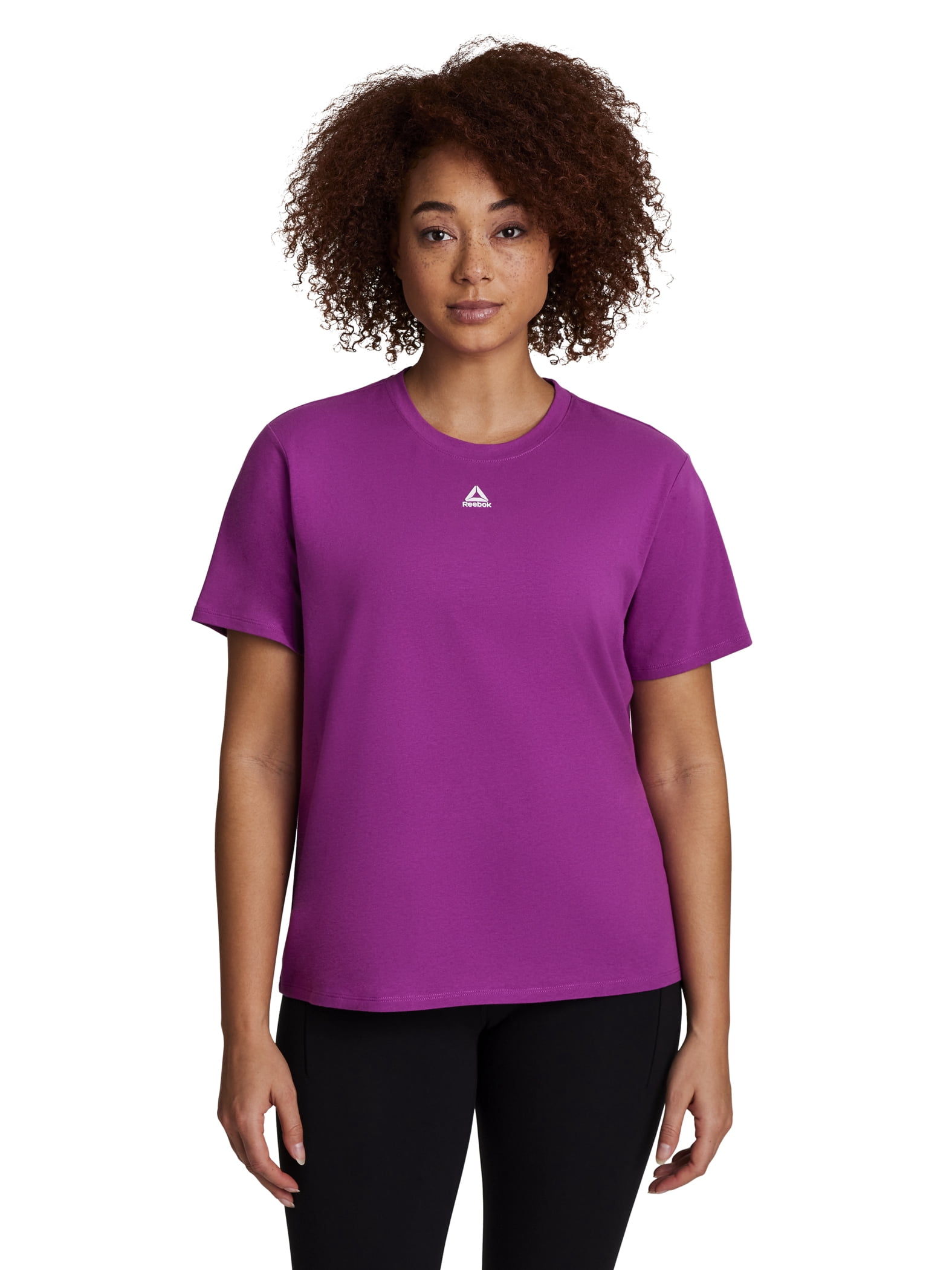 Reebok Women's Energy Short Sleeve Tee Moisture-Wicking Athletic Shirt (Black, XS) odvos