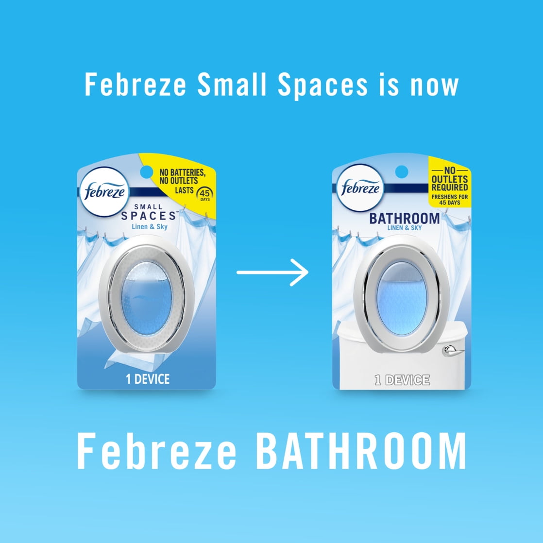 Febreze Bathroom Air Freshener, Odor-Fighting, Linen & Sky Scent (3 Count) ns5s2