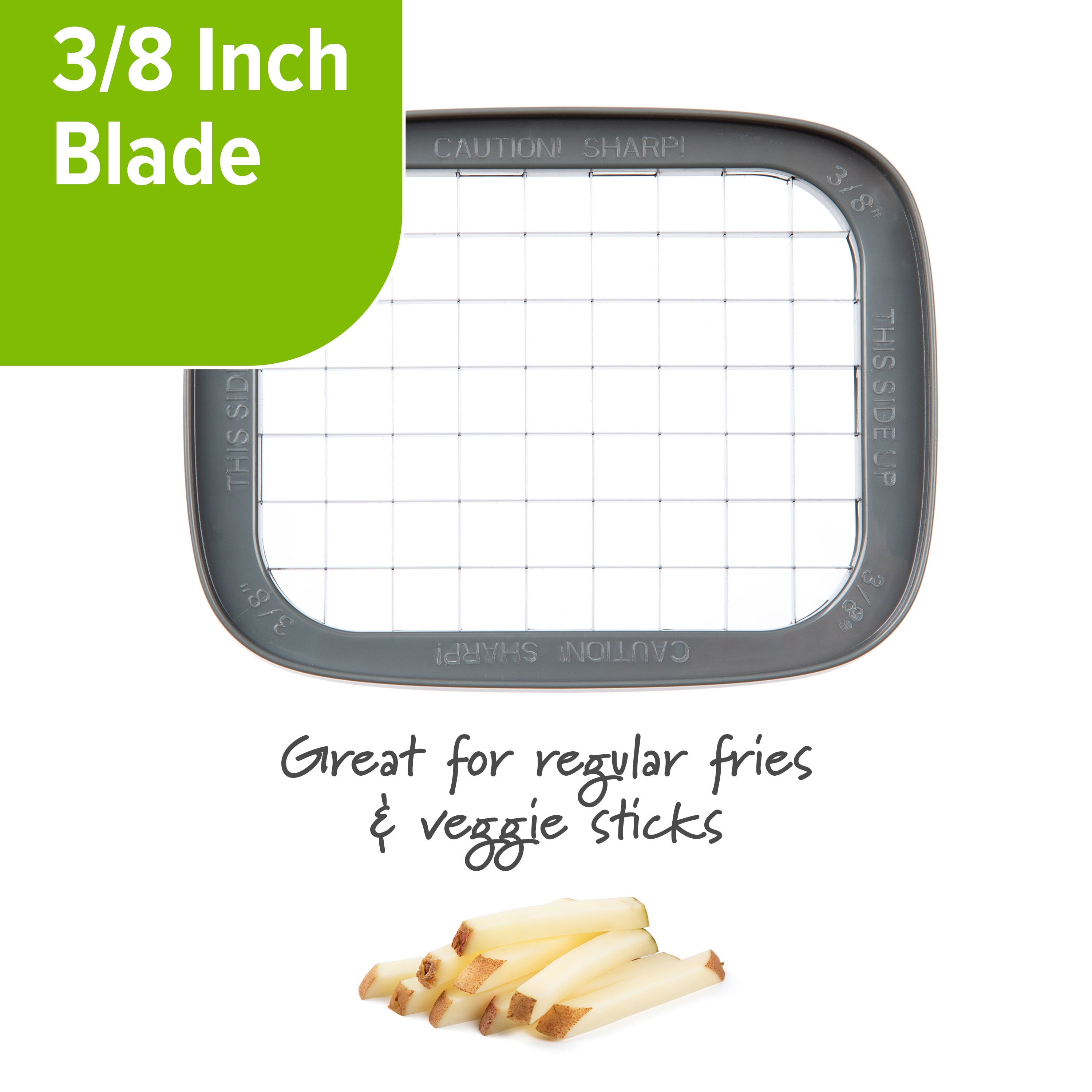 Prep Solutions 3-in-1 Deluxe French Fry Cutter with Interchangeable Blades (3.75 in x 4.75 in x 5.80 in) xnyl0