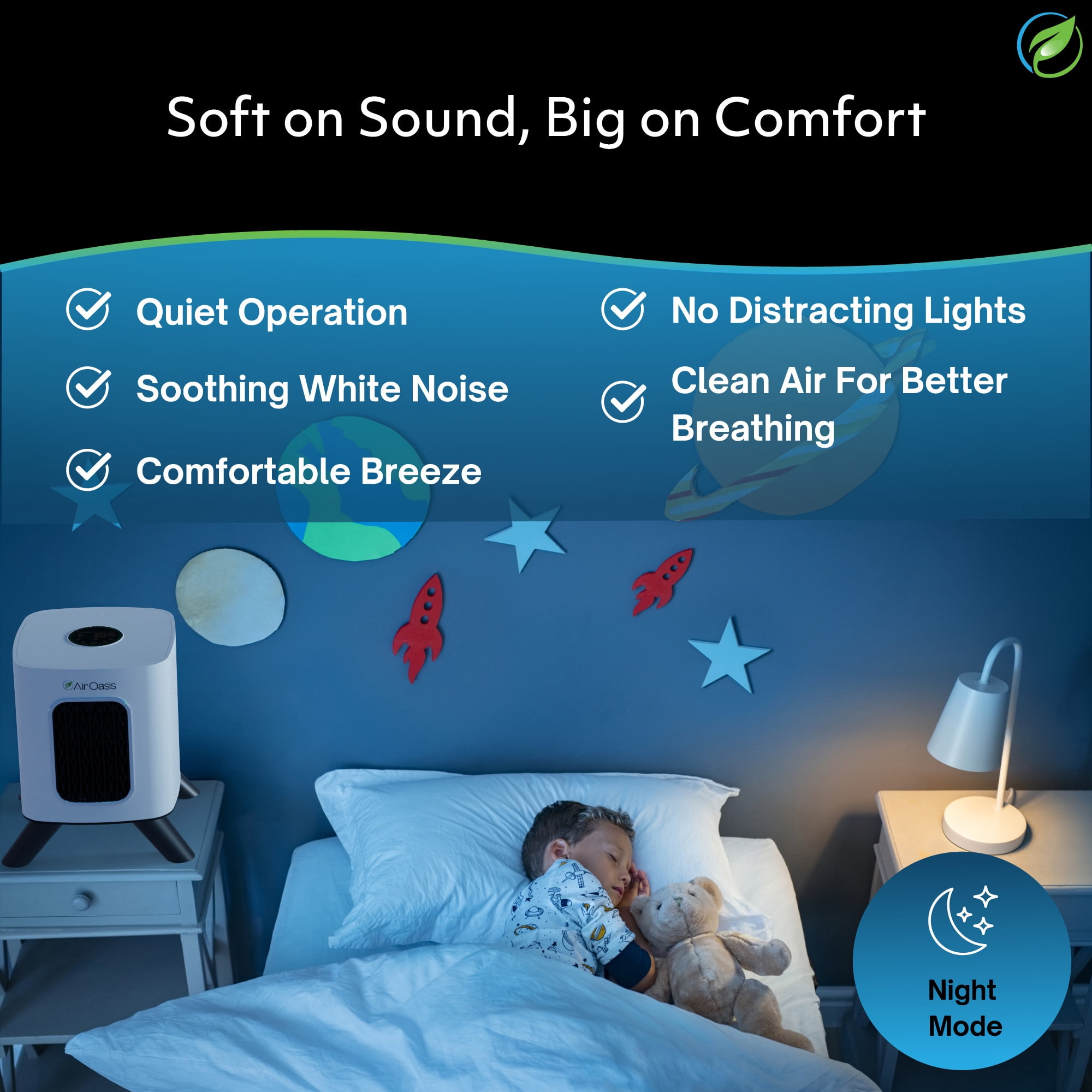 Air Oasis iAdaptAir 2.0 HEPA Air Purifier with UV and Carbon Filtration (White, 1325 Sq Ft Coverage) q66ok