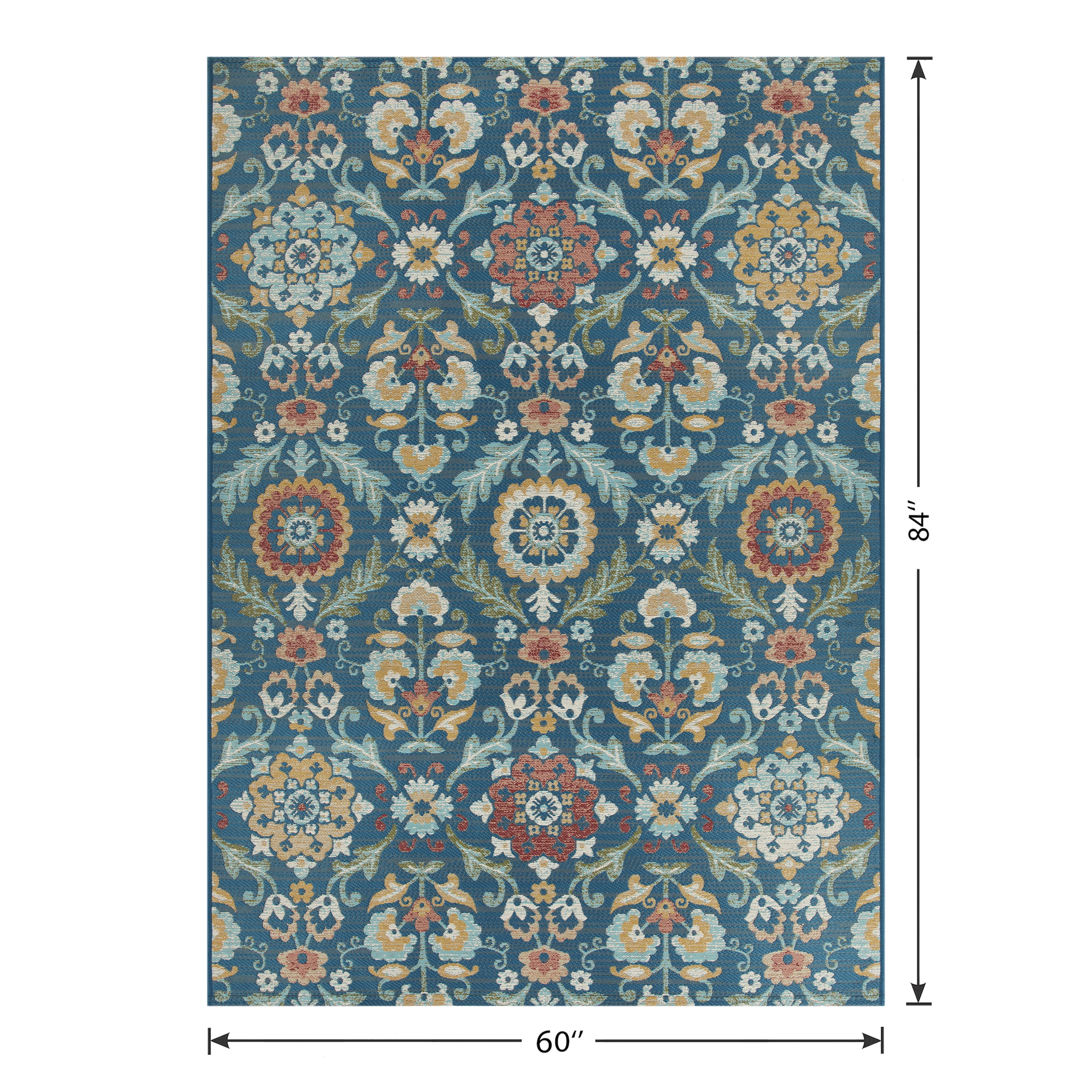 Mainstays Medallion Outdoor Rug (Multi-Color, 5 ft x 7 ft) fn4ce