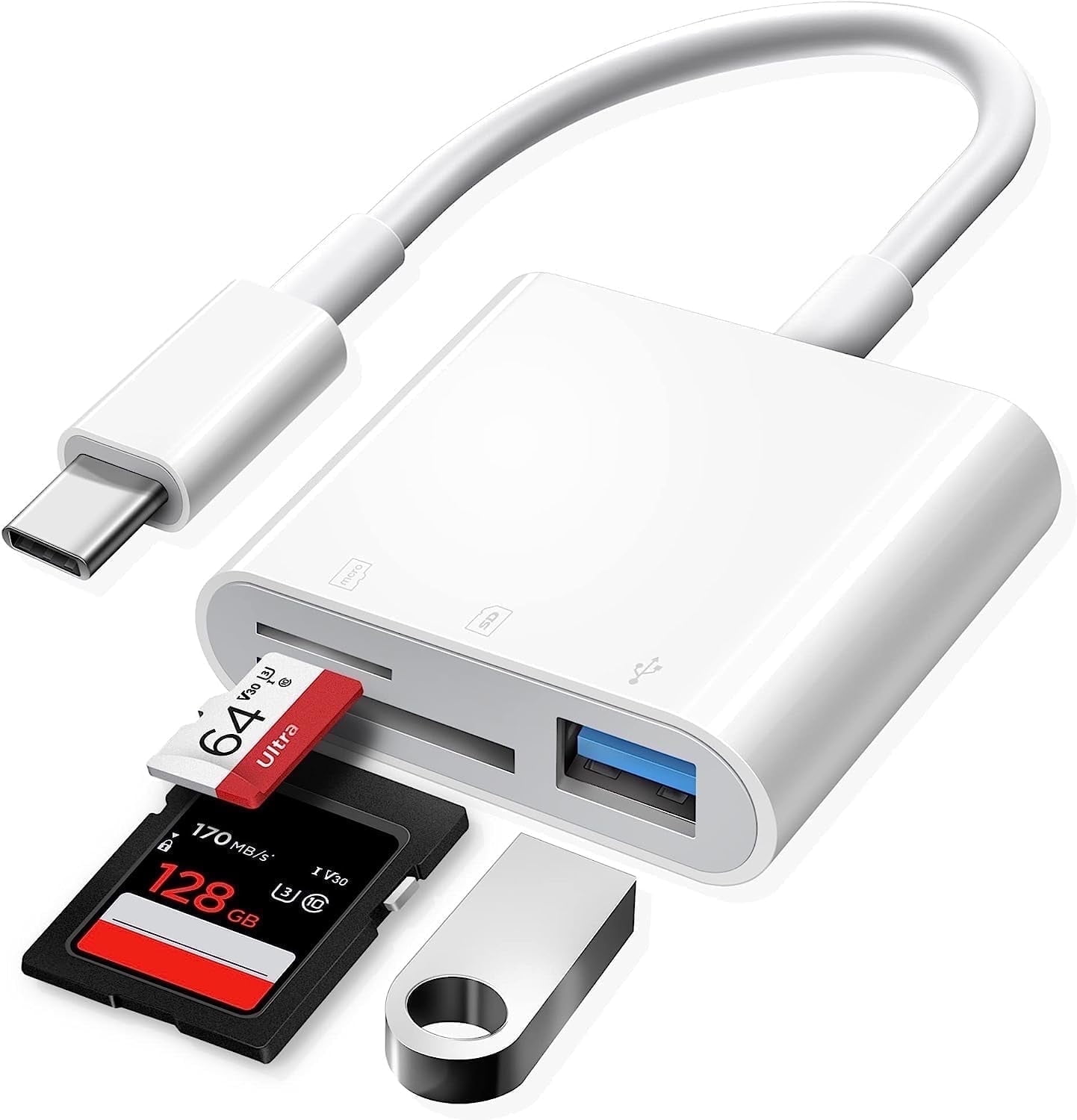 ZHANGHENG 3-in-1 USB-C SD Card Reader Adapter for iPhone 15/16 and iPad (Dual Slot, USB Port) 6chhr
