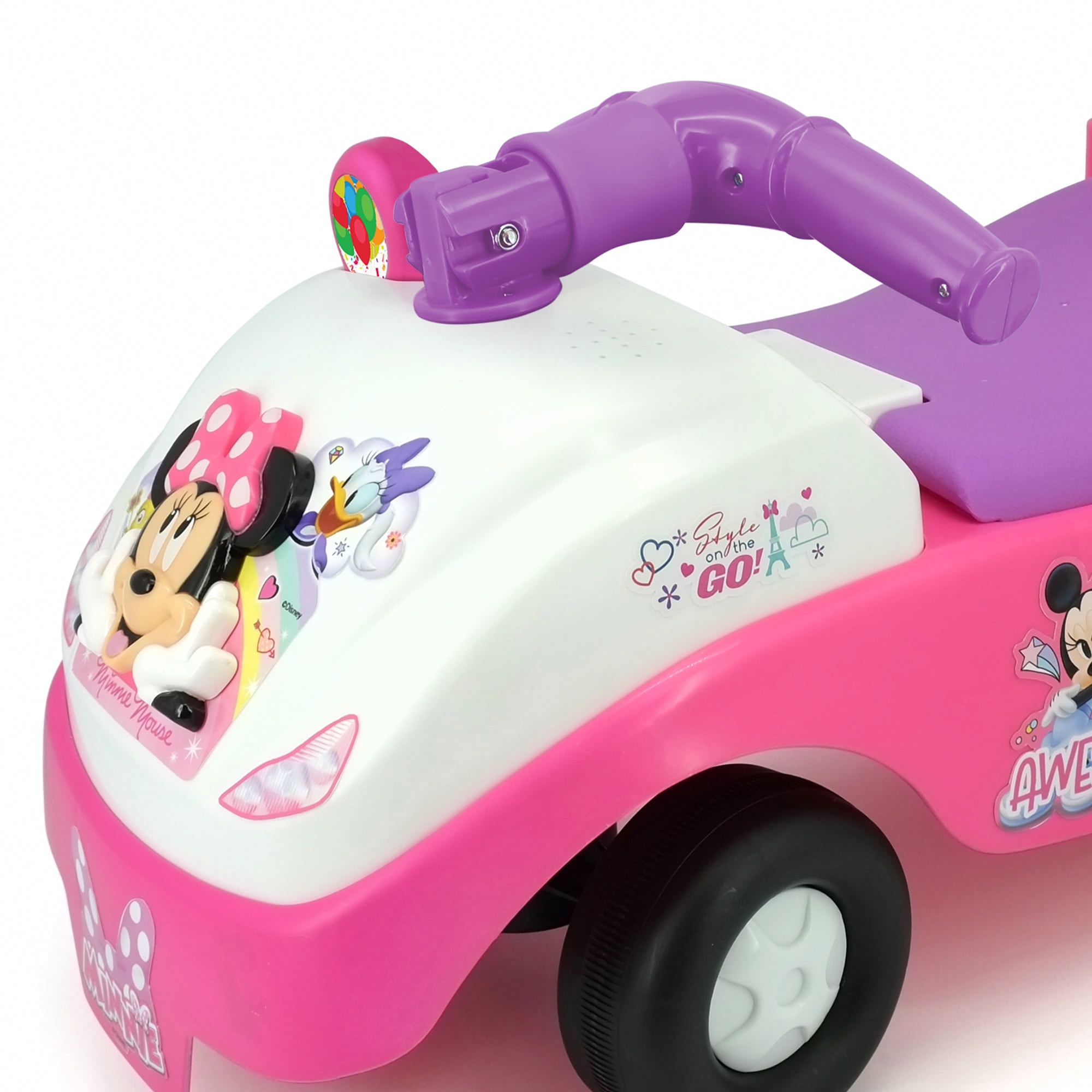 Kiddieland Push & Pedal Ride-On Toy with Interactive Sounds and Storage (Pink, 19.5 in x 9.85 in x 18.25 in) 4m6th
