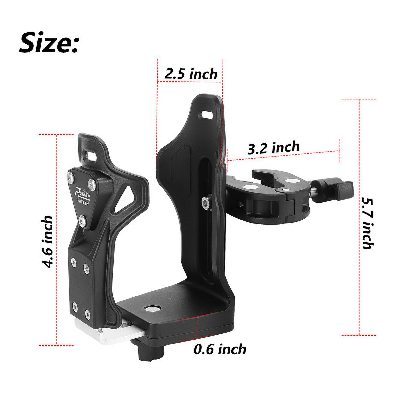 Roykaw Adjustable UTV Cup Holder for ATV Motorcycle and Bike Handlebars (Black, 32 oz Capacity) atrfq