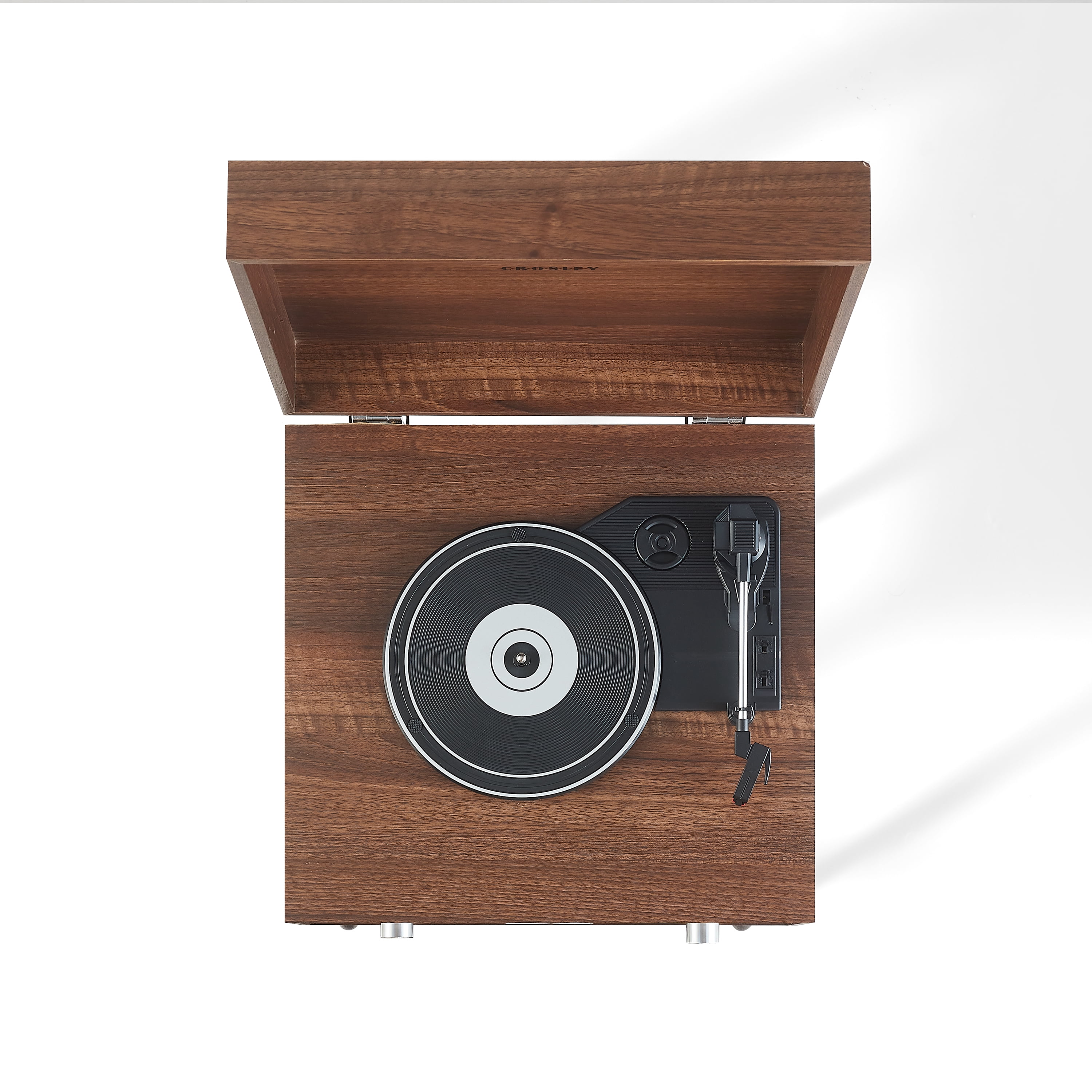 Crosley Nash 7-in-1 Record Player with Bluetooth (Wood, 17.5 in x 13.5 in x 9.5 in) 70vlu