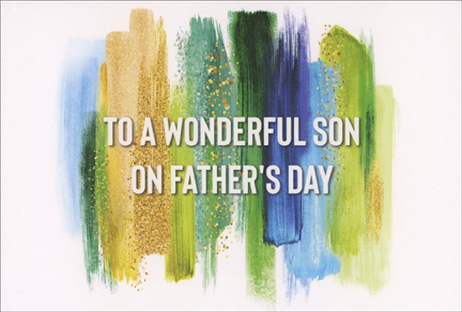 Pictura Father's Day Greeting Card for Son, Painted Vertical Stripes Design (6.75 in x 4.6 in) goi85
