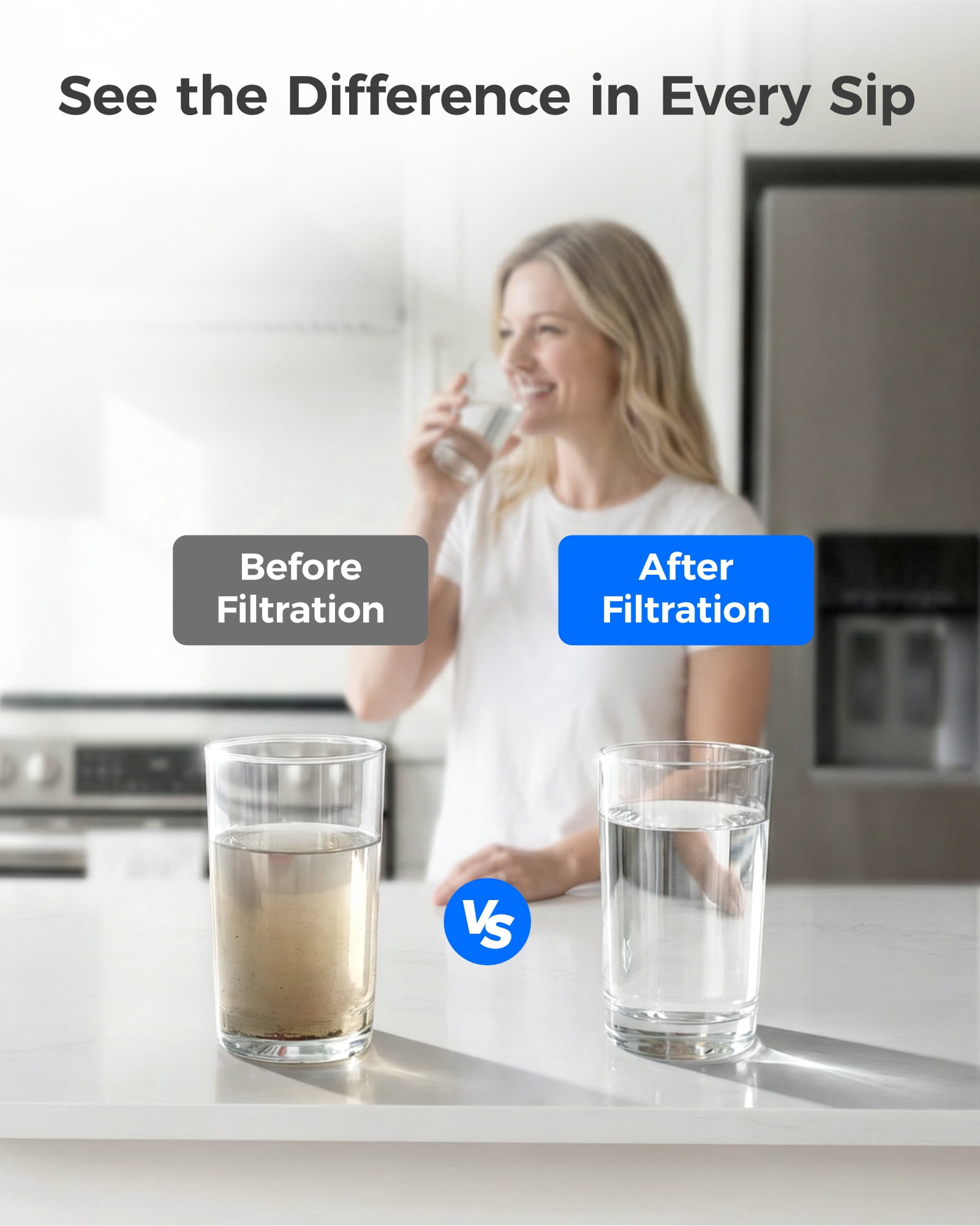 Waterdrop XWF Refrigerator Water Filter Replacement for GE XWF (1 Pack) bsr67