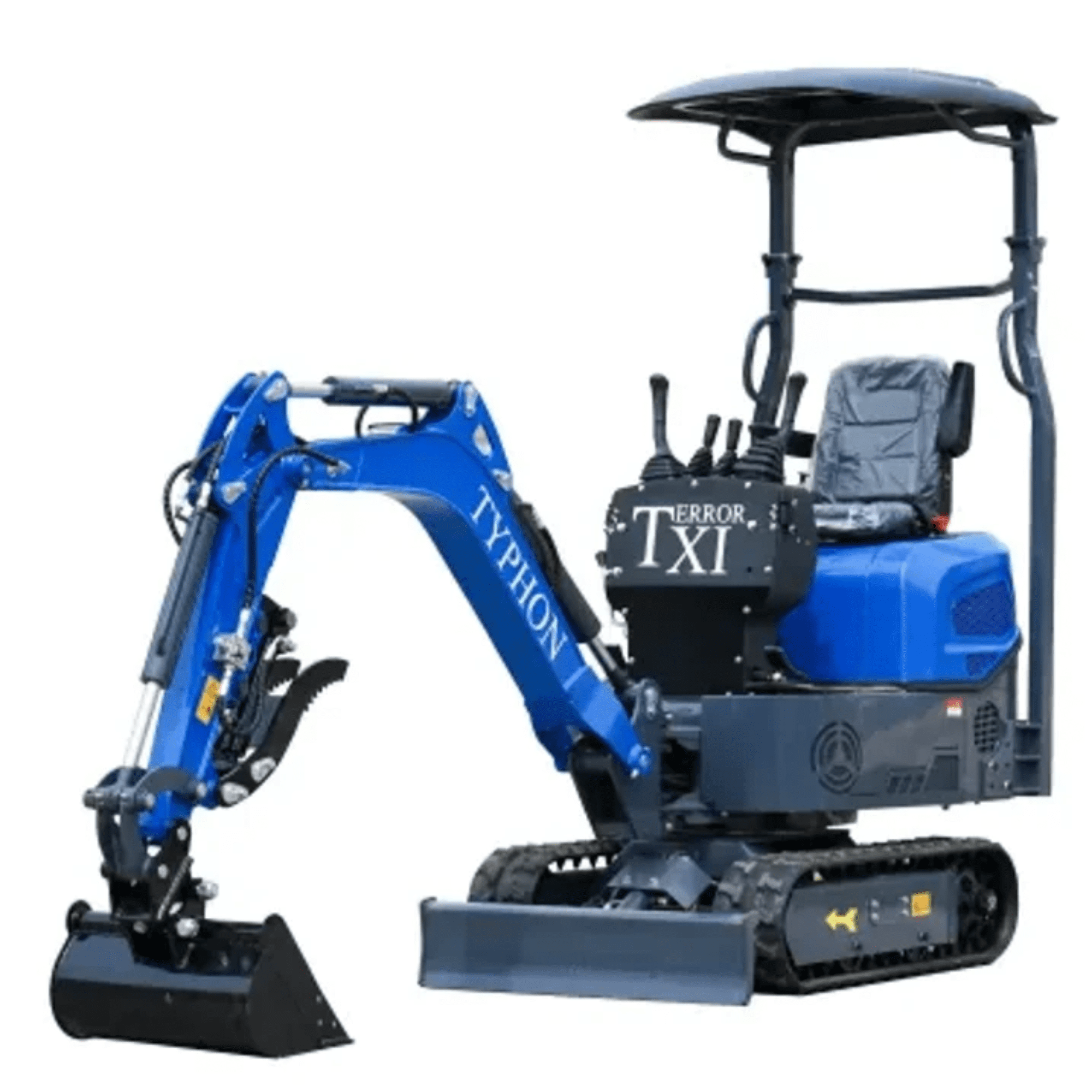 TYPHON TERROR XI Mini Excavator with 13 Attachments (Blue, 13.5hp) gmst4