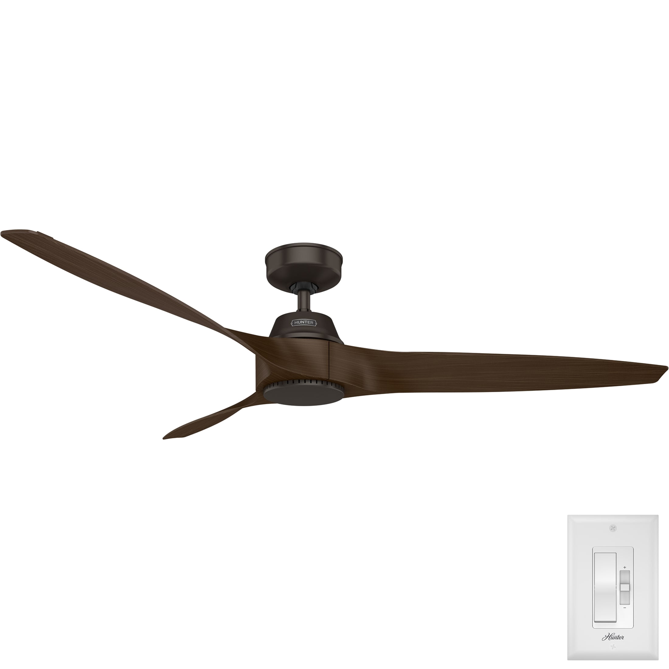 Hunter Mosley Indoor/Outdoor Ceiling Fan with Wall Control (Premier Bronze, 60 in) 3yakt