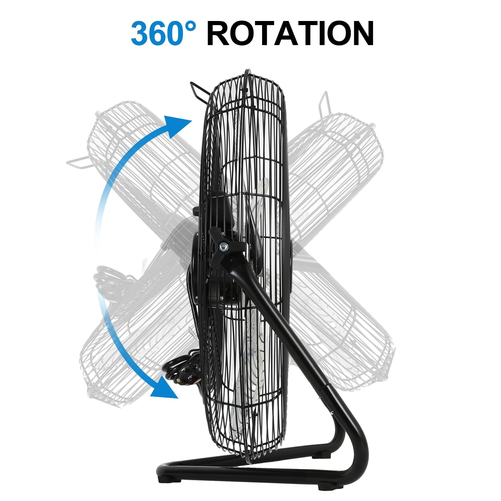 Achazel 20 in High Velocity Industrial Floor Fan (Black, 20 in) 6xn14