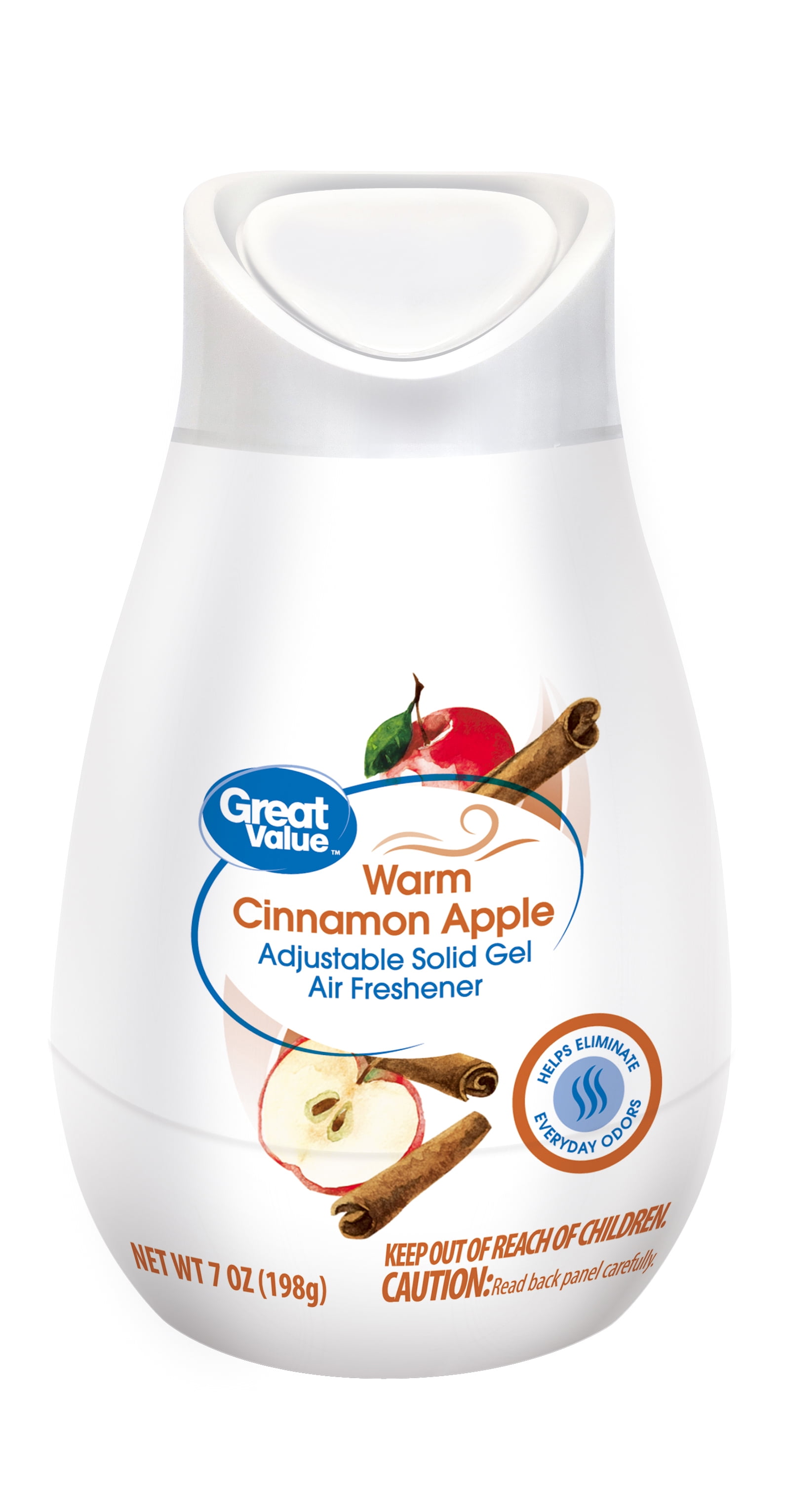Great Value Adjustable Solid Gel Air Freshener, Warm Cinnamon Apple Scent, Long-lasting Odor Neutralizer (7 oz) odg8c