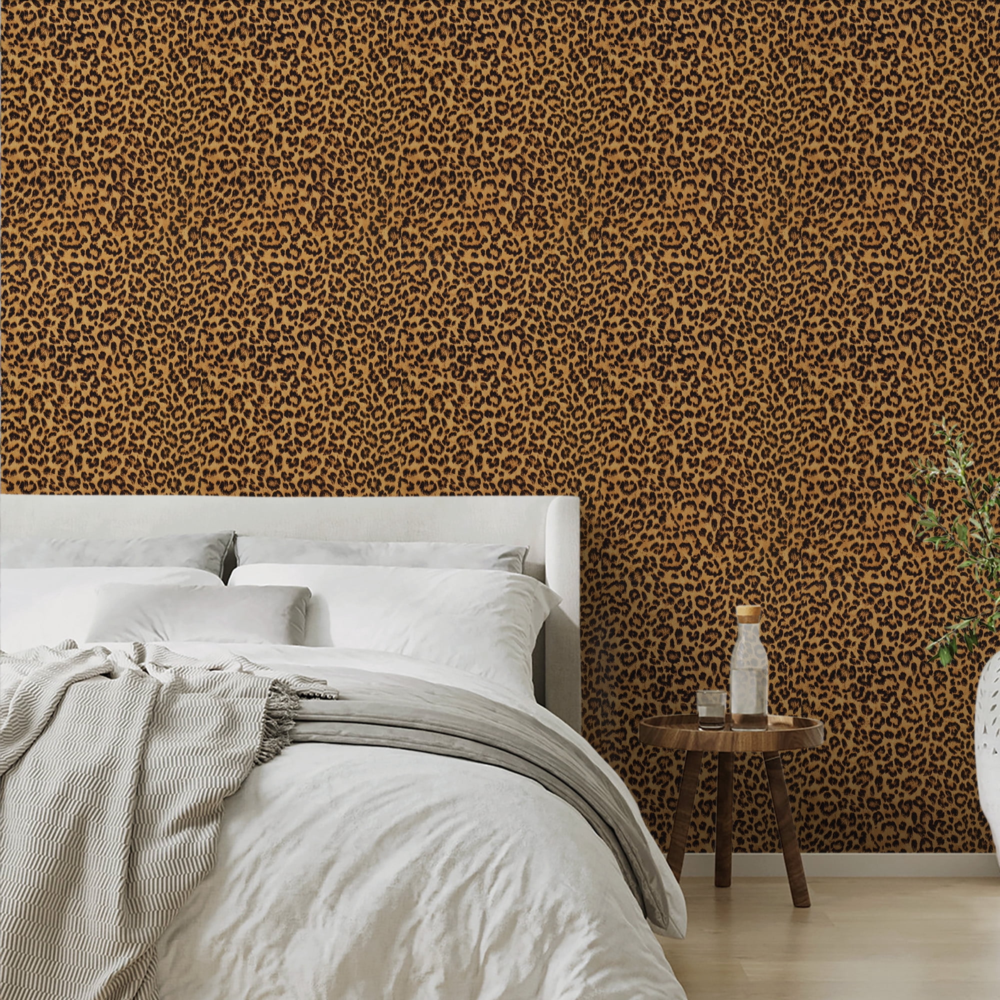 UMIGGEE Leopard Print Peel and Stick Wallpaper, Removable Self-Adhesive Contact Paper for Bedroom and Bathroom (Yellow, 15.7-in x 118-in) qkckd