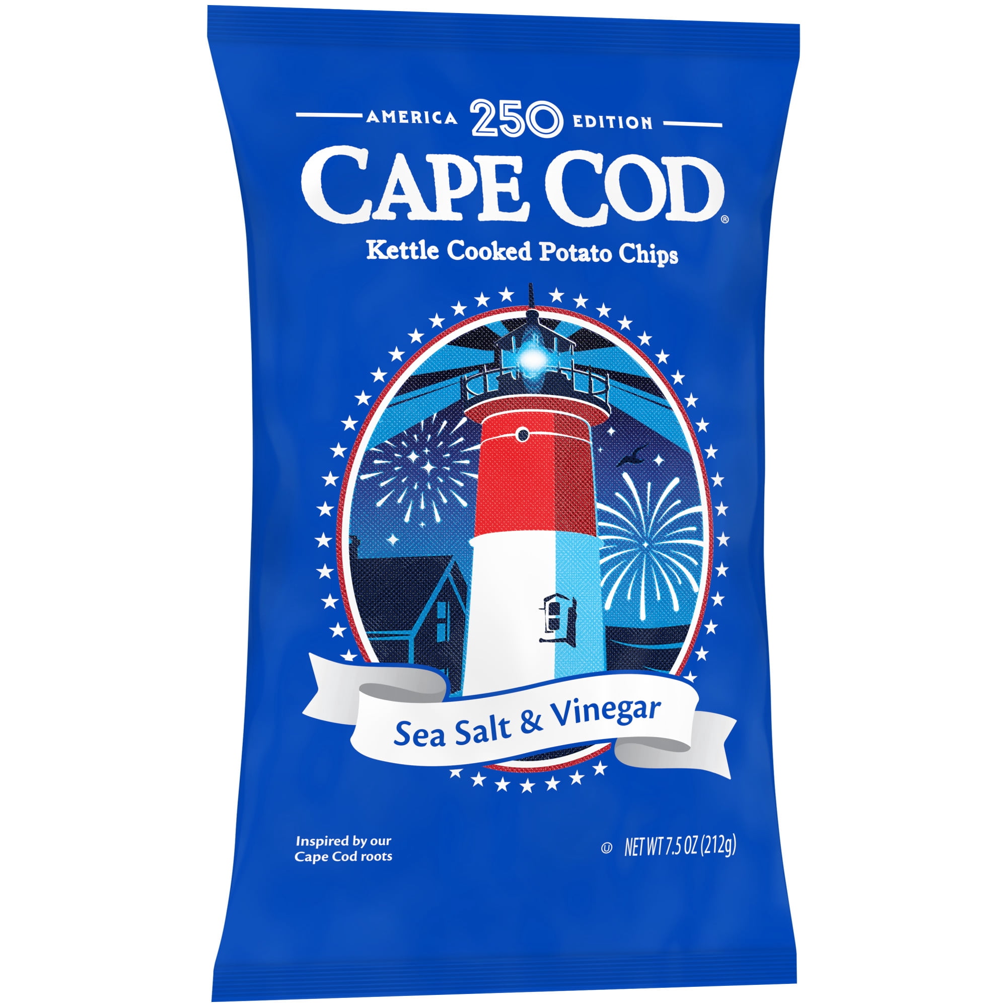 Cape Cod Sea Salt & Vinegar Kettle Cooked Potato Chips (Limited Edition, 7.5 oz) hl4gm