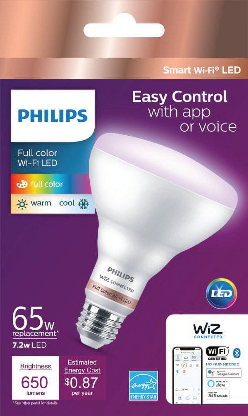 Philips Smart LED BR30 Floodlight, Color & Tunable White, Dimmable, E26 Base (1-Pack) 6m5oc