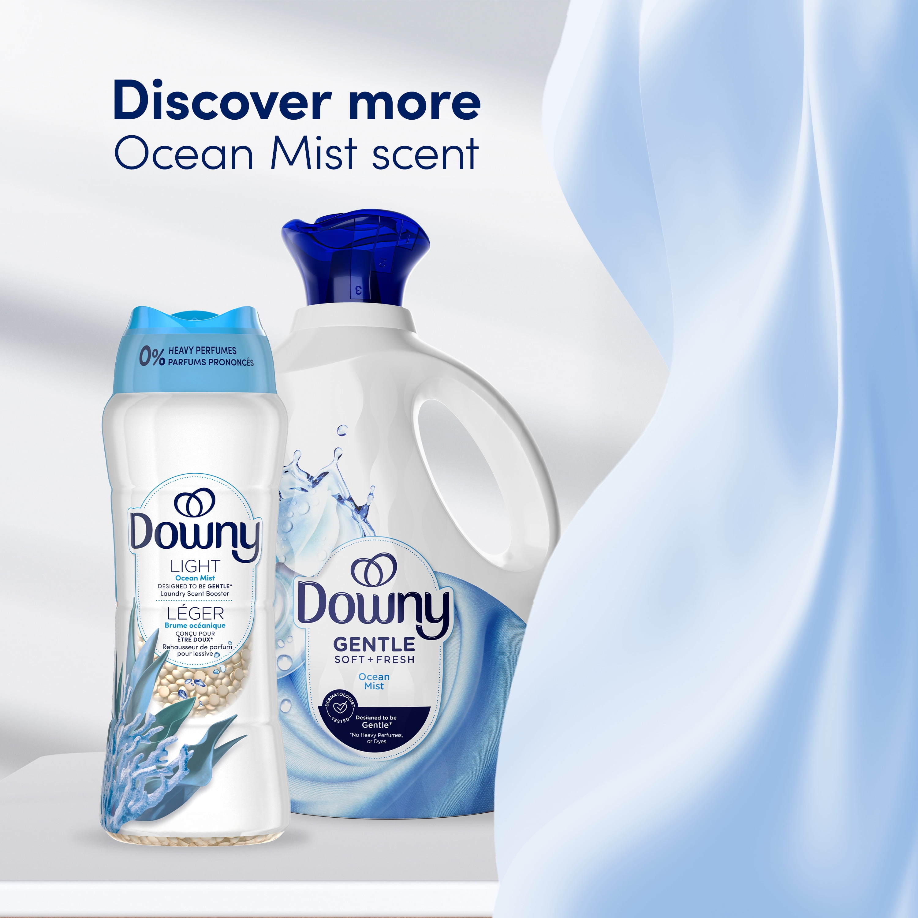 Downy Gentle Soft + Fresh Liquid Fabric Softener, Ocean Mist Scent (93 fl oz, 138 Loads) mxioi