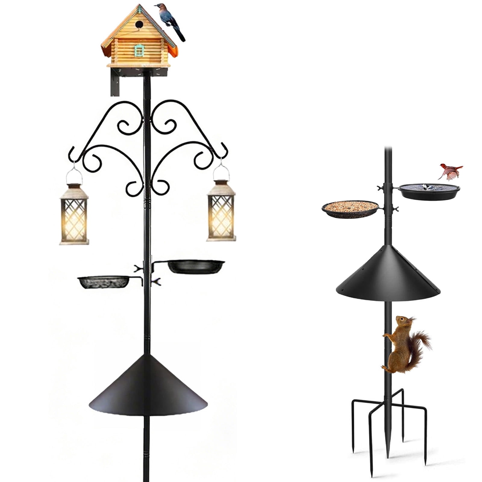 Saburrnity Bird Feeder Pole Stand (Heavy-Duty Metal, 92 in) 5fa1r