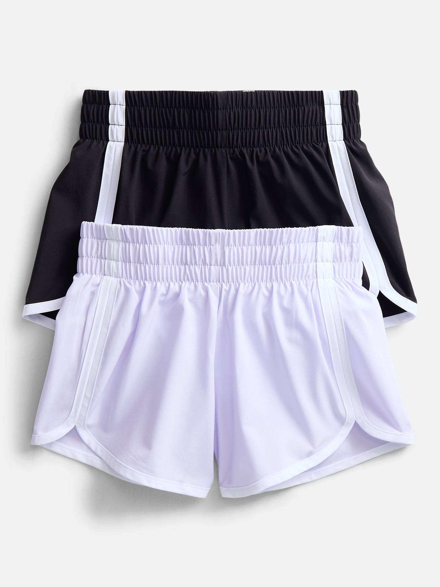 Athletic Works Girls Active Dolphin Shorts (Black, 2-Pack, Size 4-18) nux5r