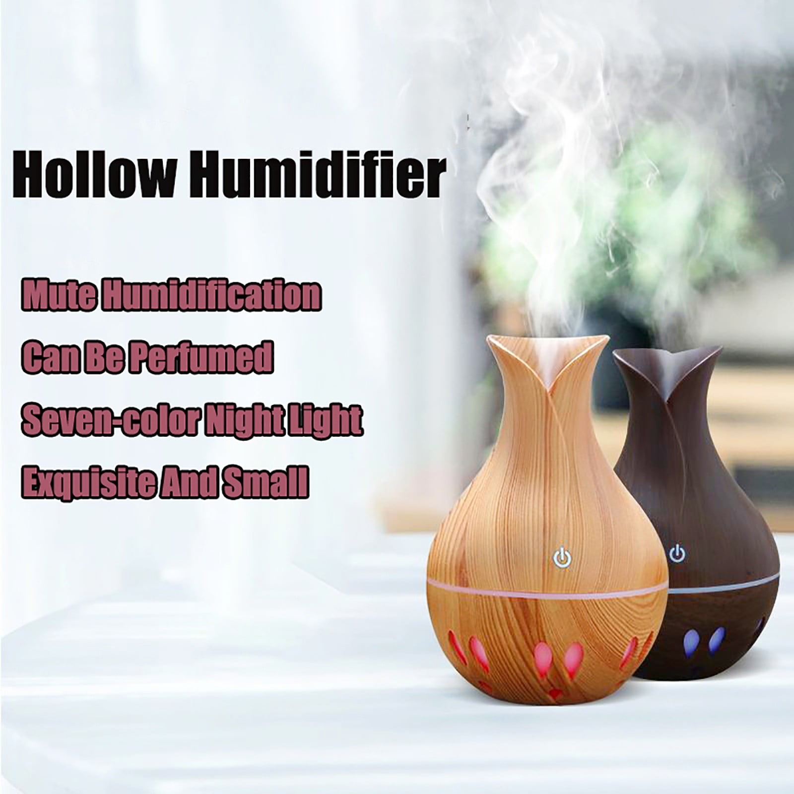 SDJMa Ultrasonic Aromatherapy Essential Oil Diffuser for Large Rooms with 7 LED Colors and Auto Shut Off (Gold, 16.91 fl oz) 2tetg