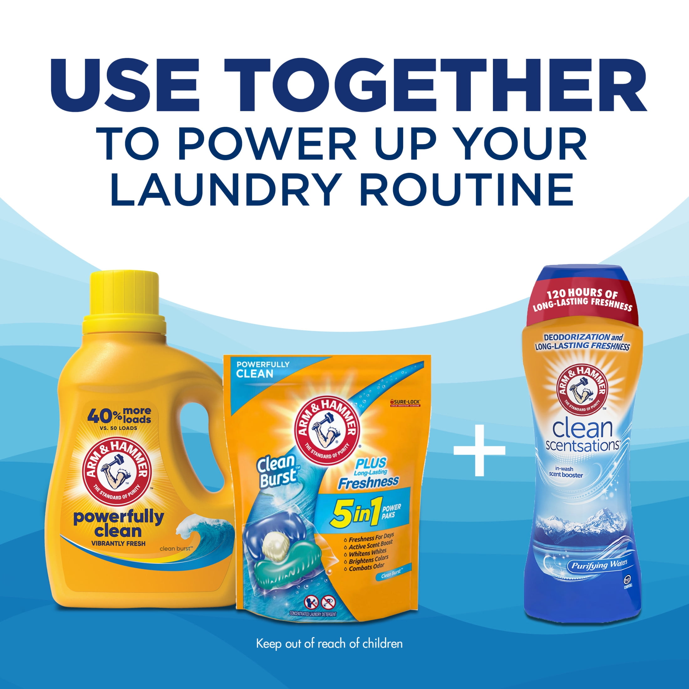 ARM & HAMMER Liquid Laundry Detergent, Clean Burst Fresh Scent, Deep Cleaning Formula (33 fl oz) jo1c9