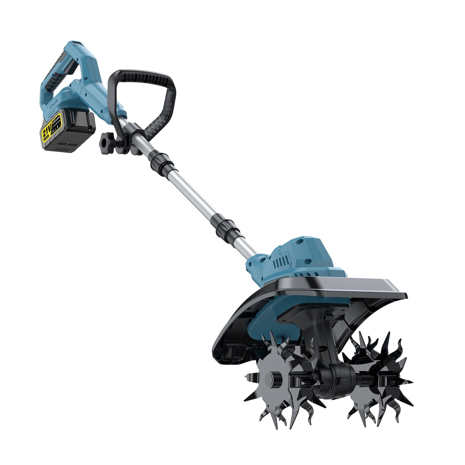 Gisam Cordless Electric Tiller Cultivator, High-Efficiency Garden Rototiller with Dual 4.0Ah Batteries, Adjustable Foldable Handle (9 in Width, 8.3 in Depth) k5ddl