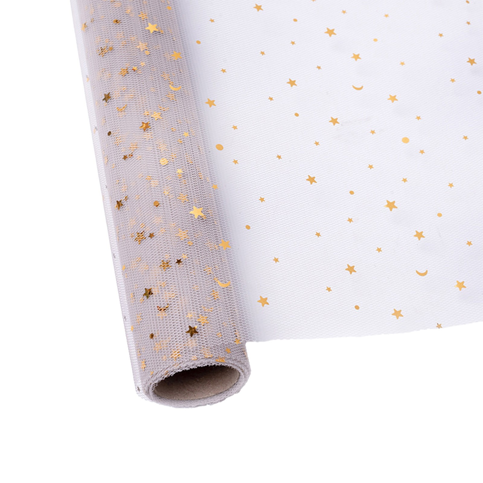 kladzum Star Pattern Mesh Fabric Roll for Floral Packaging and Holiday Gift Wrapping (Grey, 1 Roll) 7d7ng