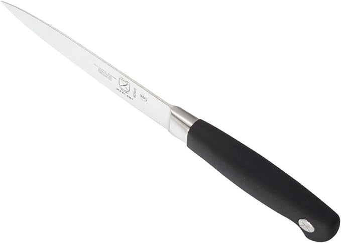 Mercer Culinary Genesis Forged Utility Knife, High-Carbon Steel Blade with Ergonomic Grip (Black, 5 in) ekugo