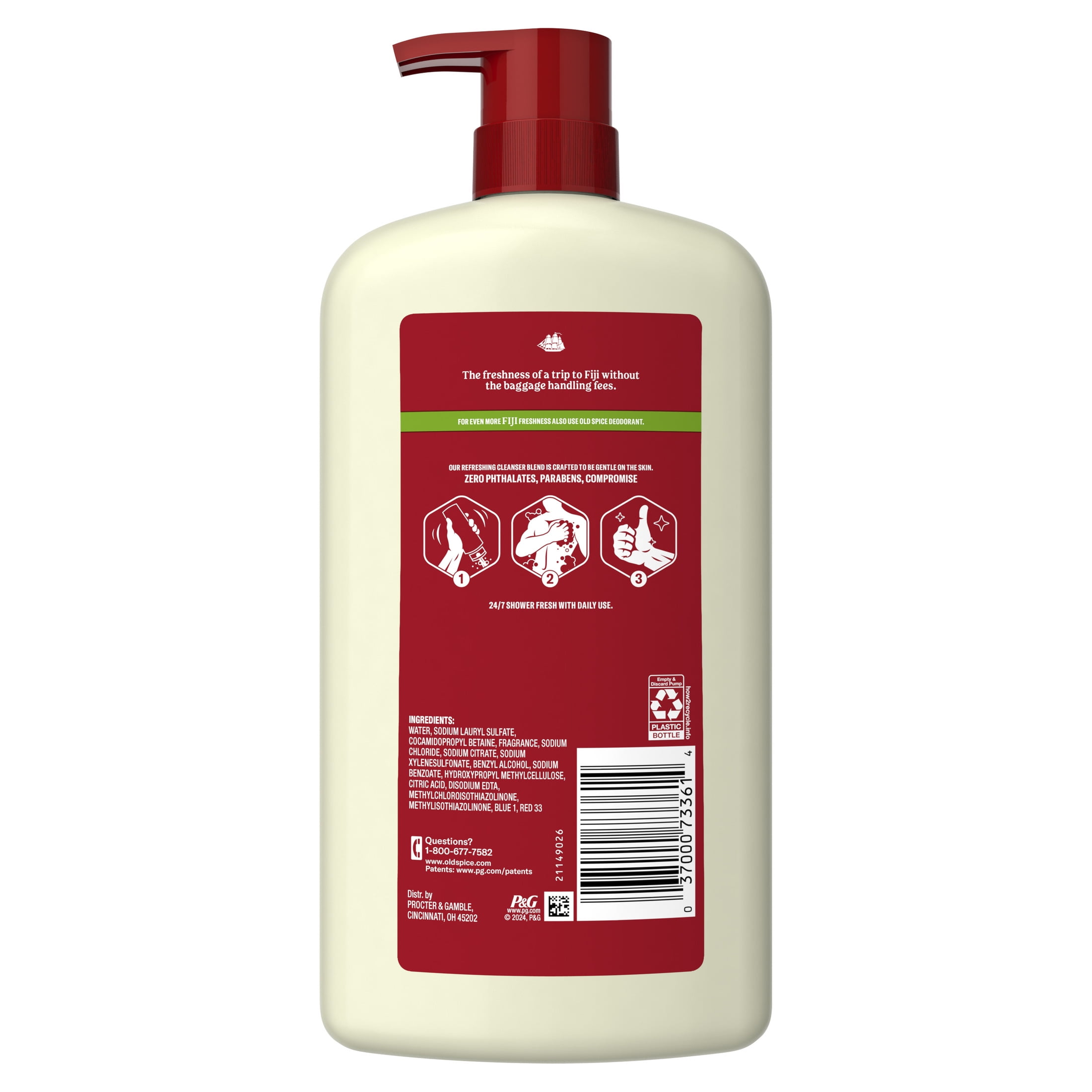Old Spice Fiji Body Wash for Men, Refreshing Scent with Coconut and Lavender (30 fl oz) syhwx