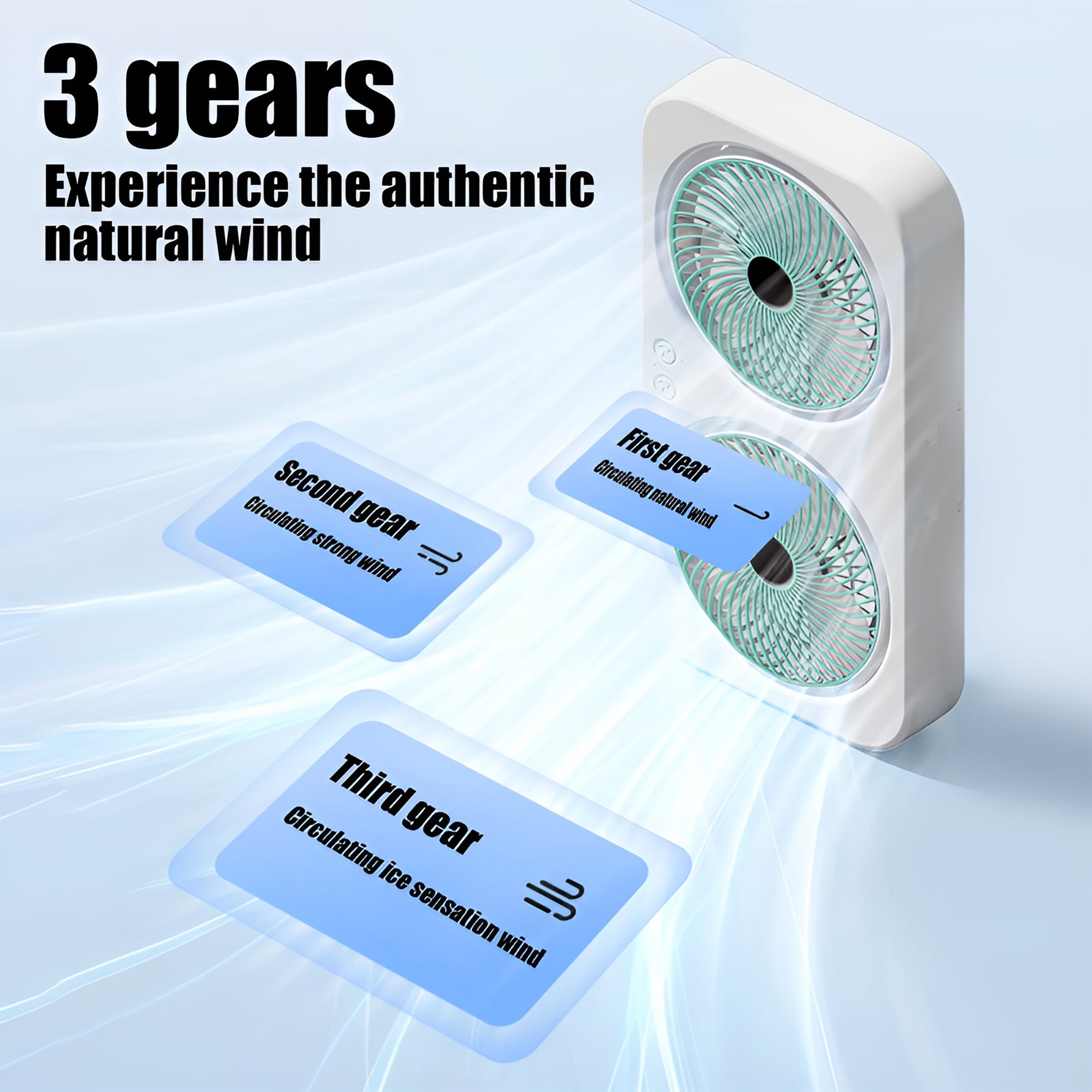 Hibibud Window Fan for Bedroom, Dual 180 Degree Rotating Heads, Energy-Efficient Air Circulation (Green, 15.7 in) b8mw4