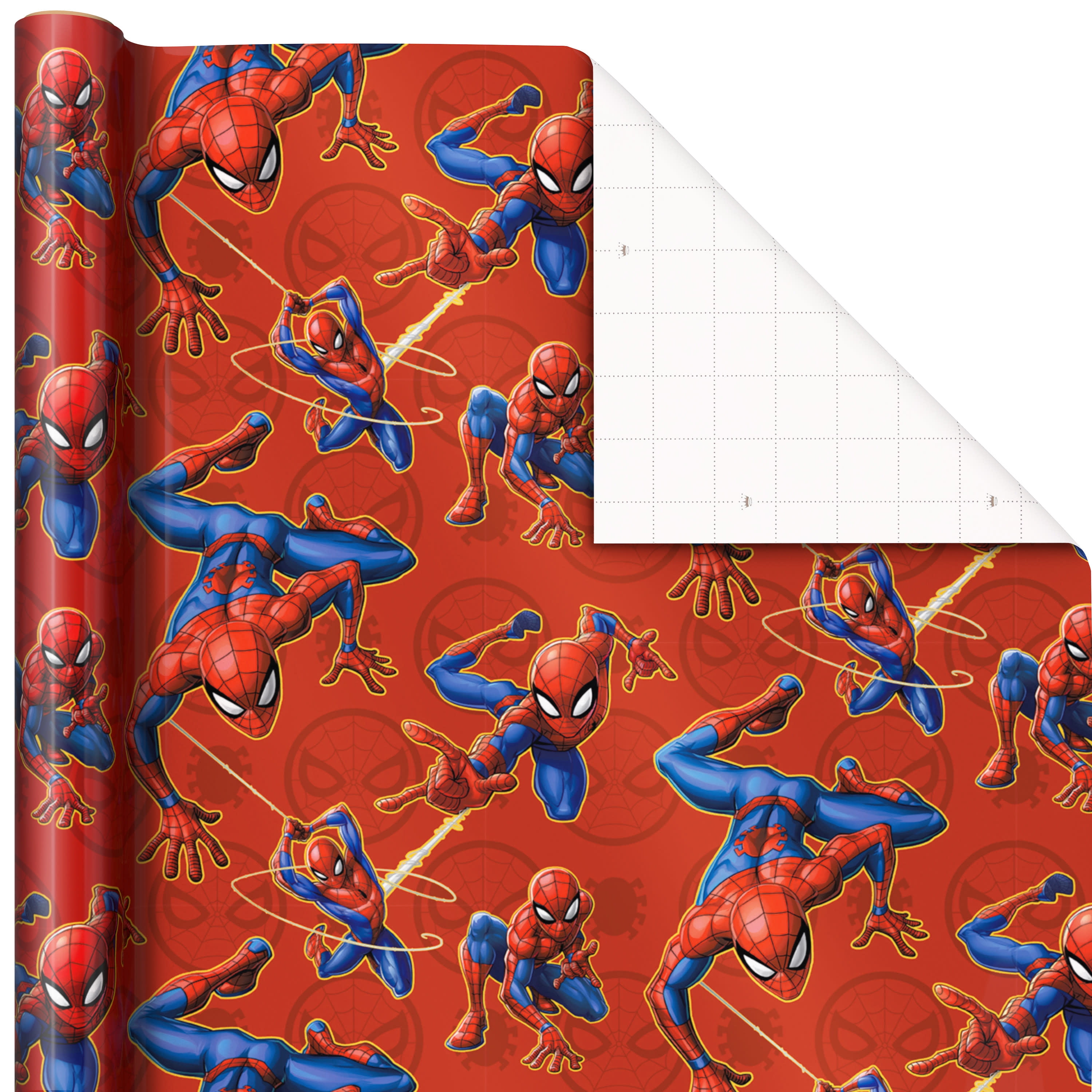 Hallmark Marvel Spider-Man Gift Wrapping Paper (Red, 22.5 sq. ft.) iyals