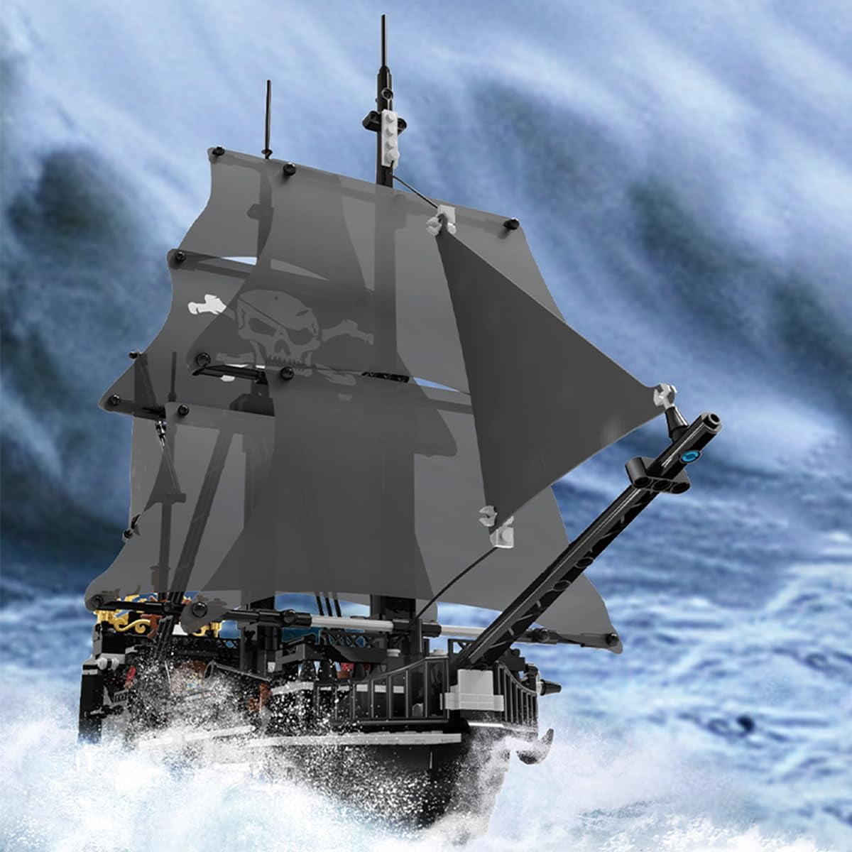 StarMart Black Pearl Pirate Ship Building Blocks Set, Detailed Model Construction Kit for Kids and Adults (Black, 1424 Pieces) e4v2j
