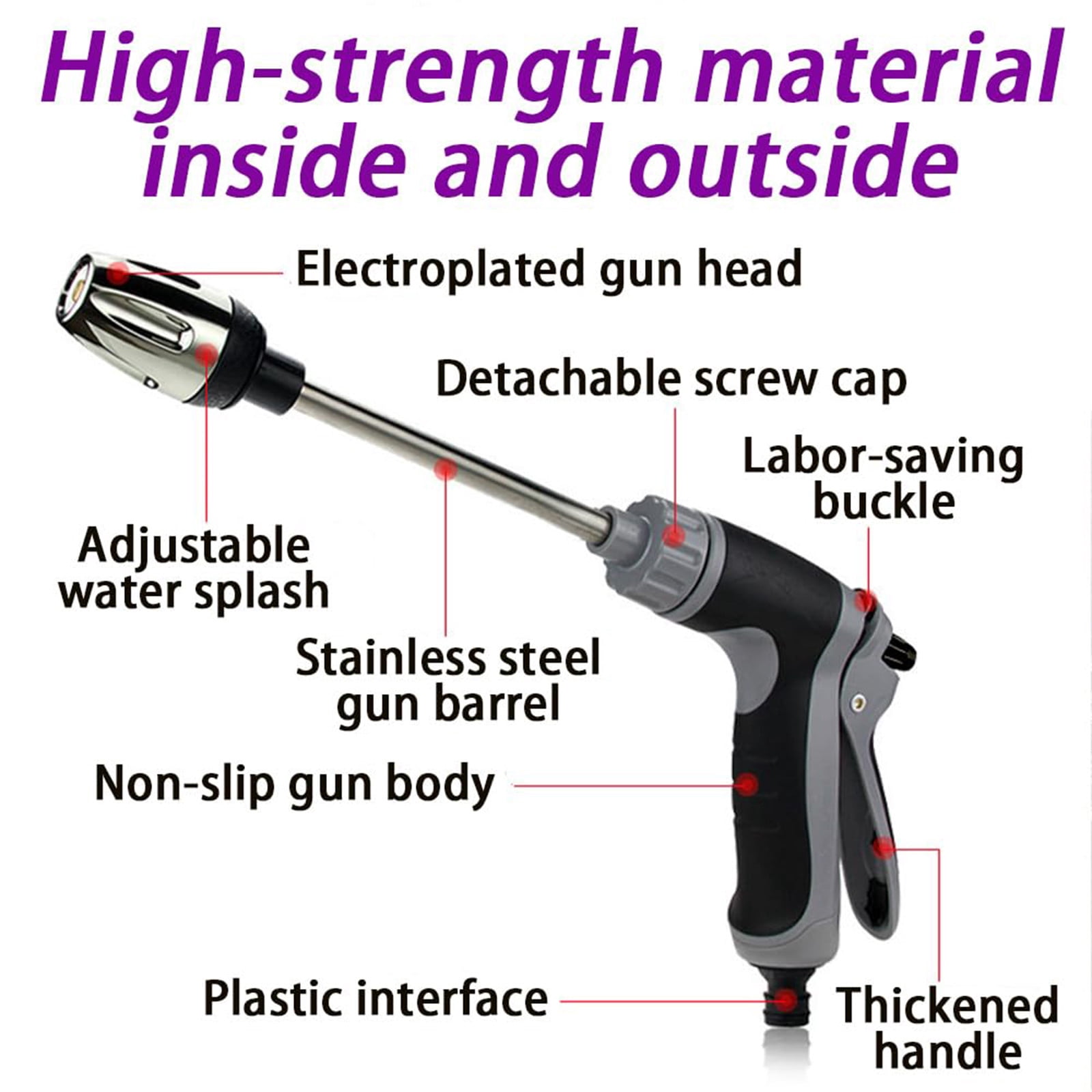 Stgrgfhy Handheld Pressure Washer, High-Pressure Cleaning Wand with 360° Rotating Nozzle and Foam Tank (Black, 1 Pack) 4j5k3
