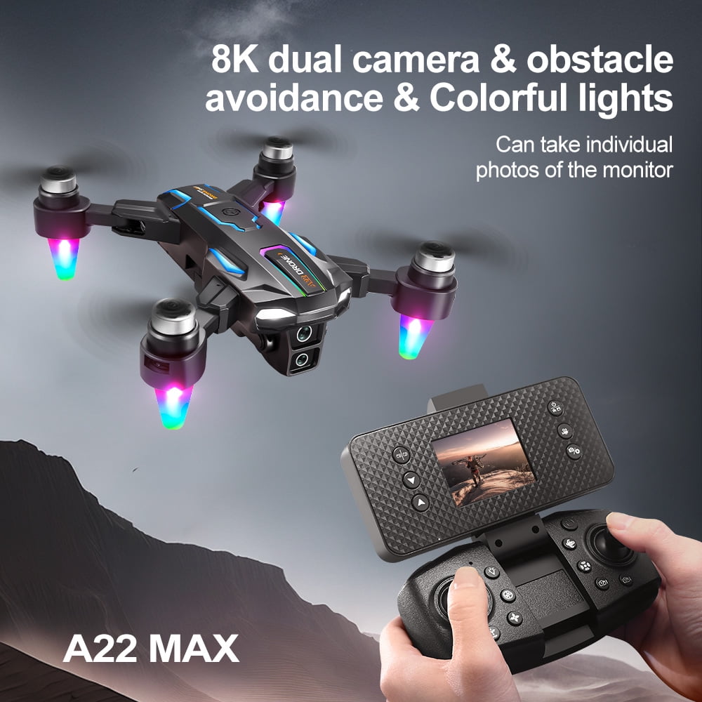 HNZENBW 4K HD Dual Camera Drone with Brushless Motor (Black, Foldable Design) w975r