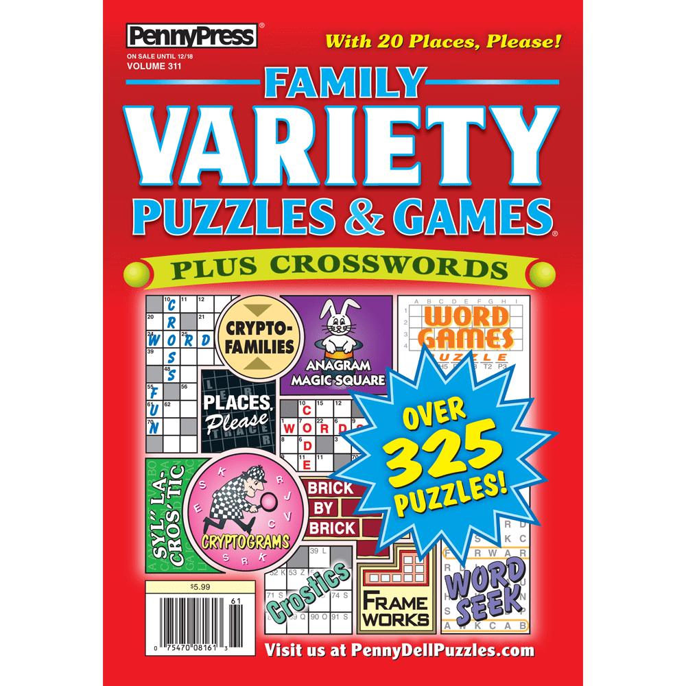 Penny Press Dell Favorite Crossword & Variety Puzzle Activity Books (8-Pack, 100 Pages Each) u76t5