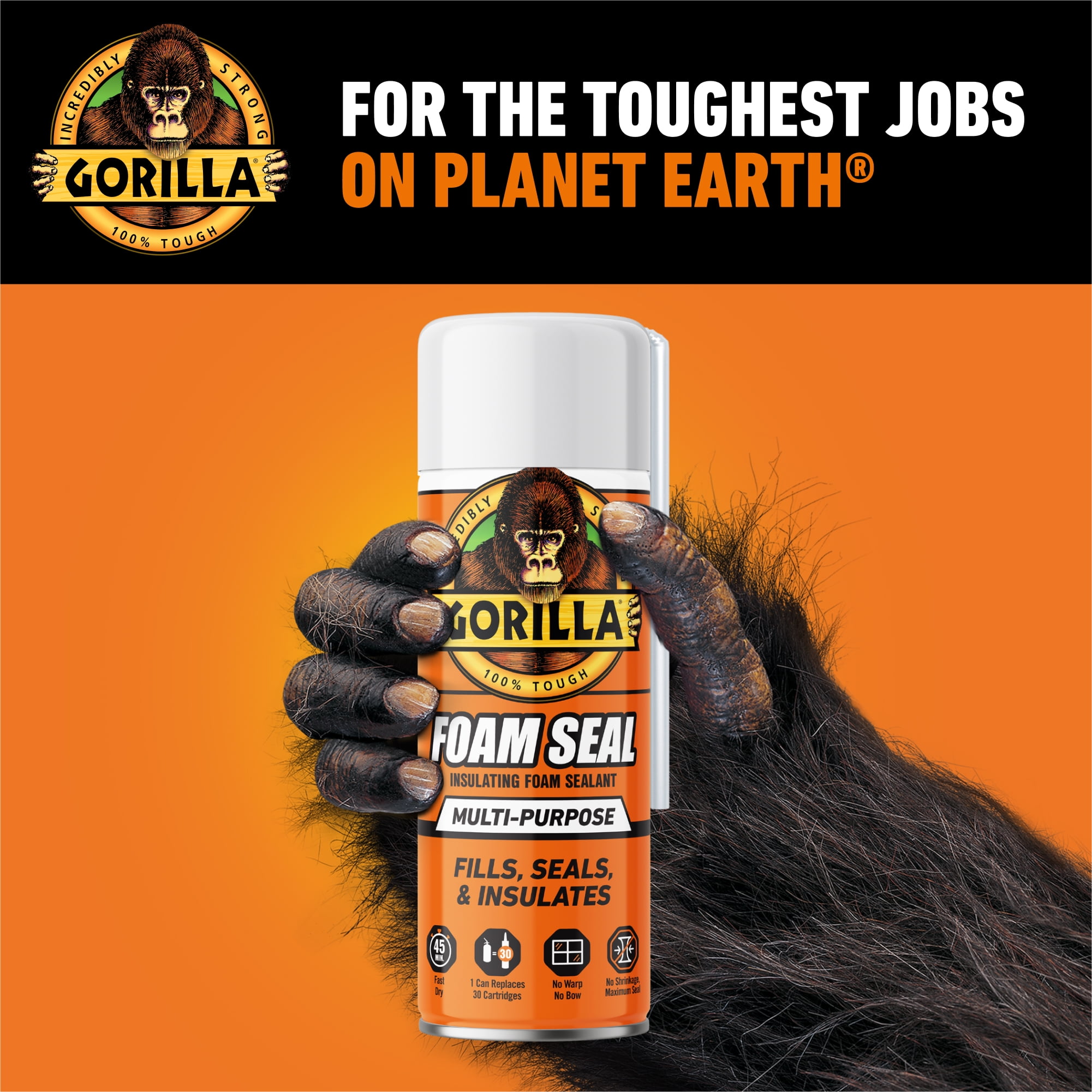 Gorilla Multipurpose Insulating Foam Sealant (Gray, 12 oz) tfldr